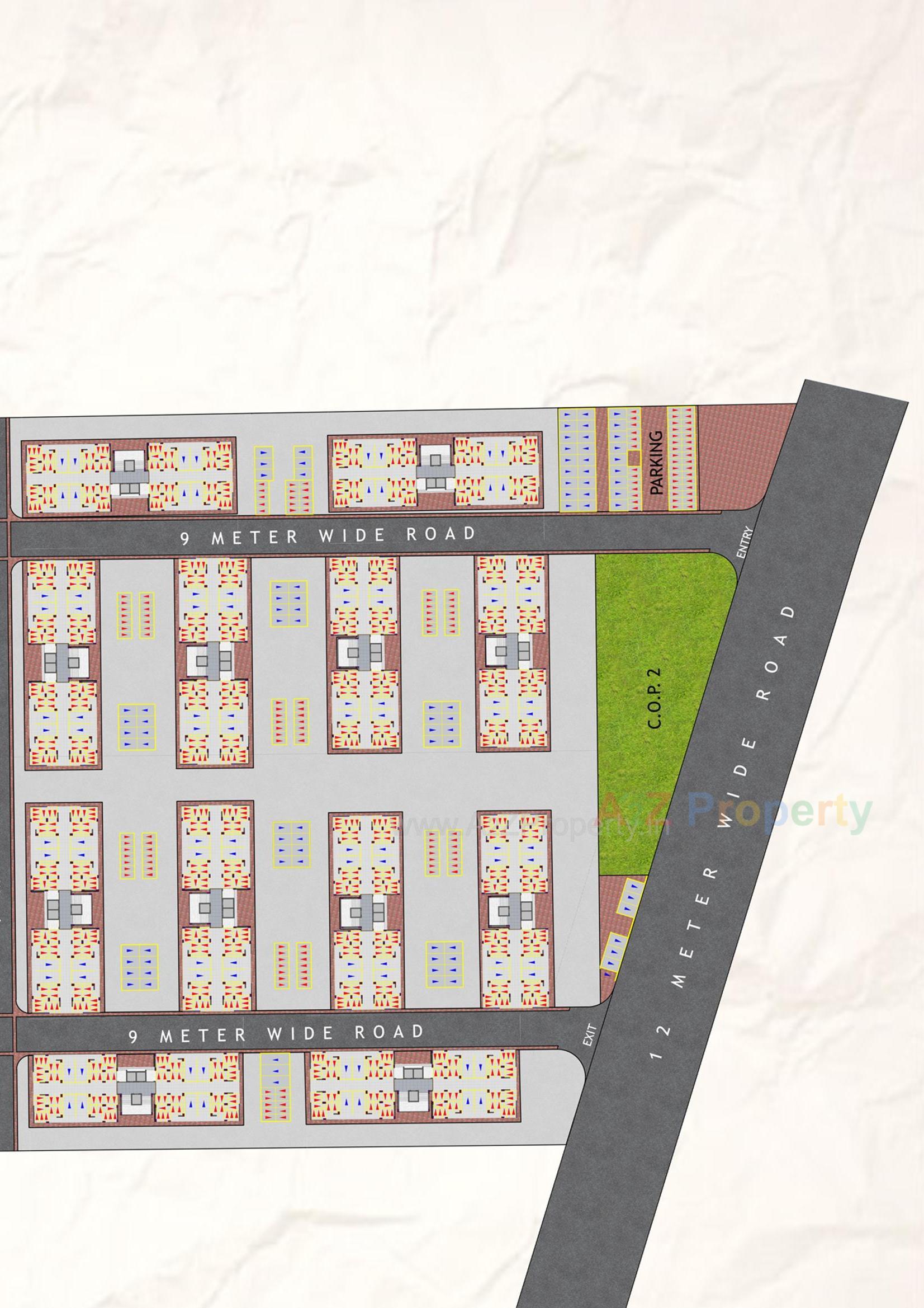 Layout of real estate project Construction Of Ews   Ews (2560 Houses) Under Pmay At Final Plot 129, T P S 30 (vanakla Okha  Vihel),at Vanakla Dist  Surat located at Vanakla, Surat, Gujarat