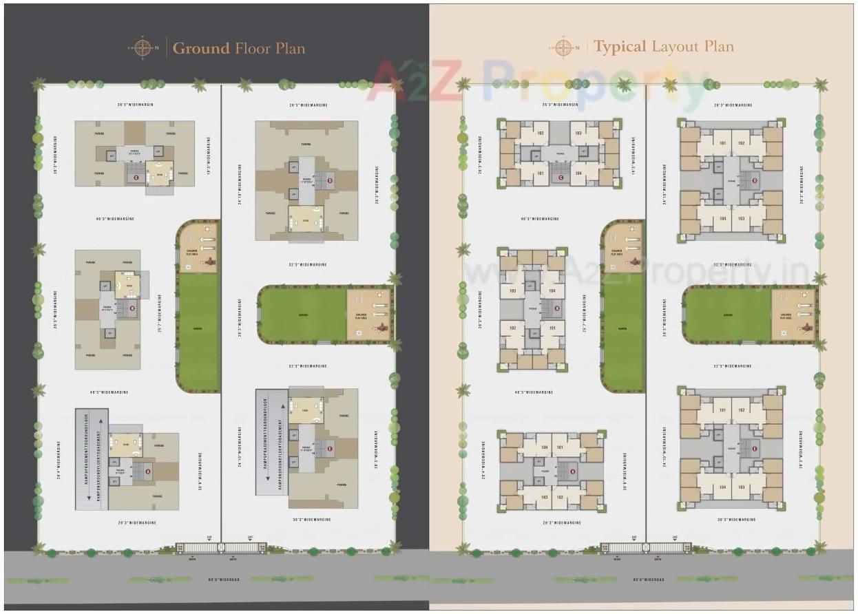 Layout of real estate project Crystal Luxuria located at Puna, Surat, Gujarat