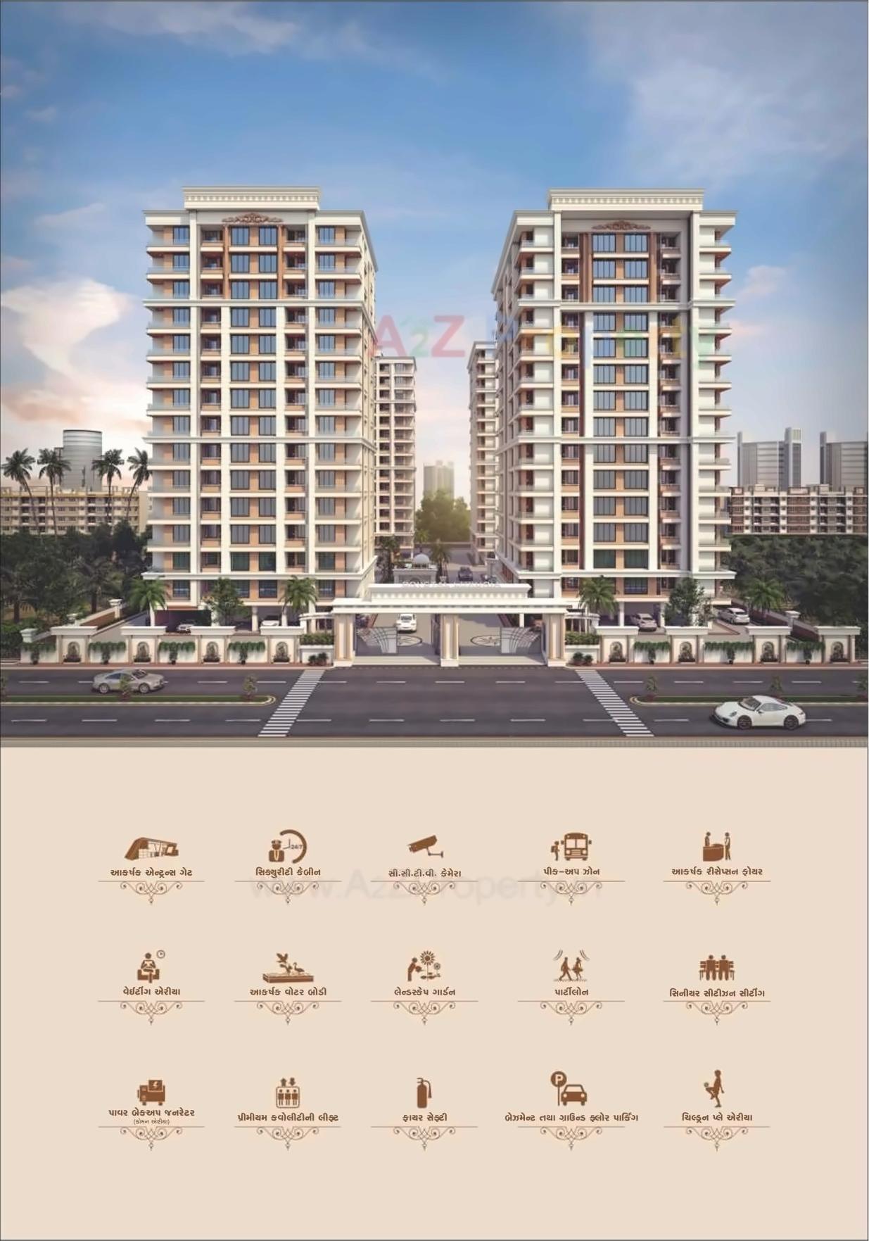 3D Elevation of real estate project Crystal Luxuria located at Puna, Surat, Gujarat