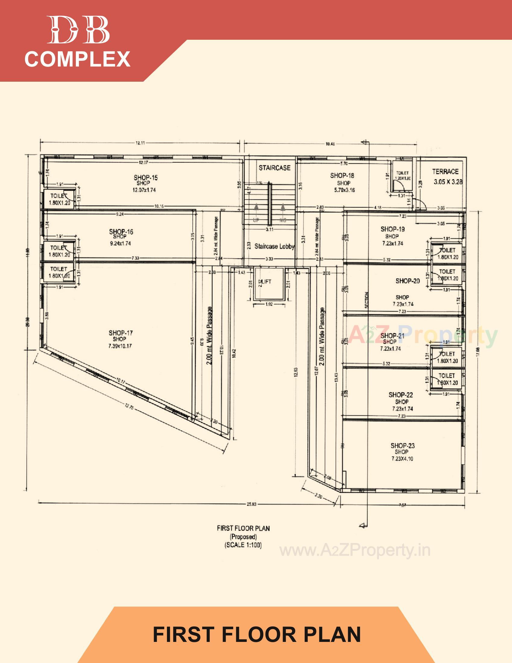 Layout of real estate project D B Complex located at Mandvi, Surat, Gujarat