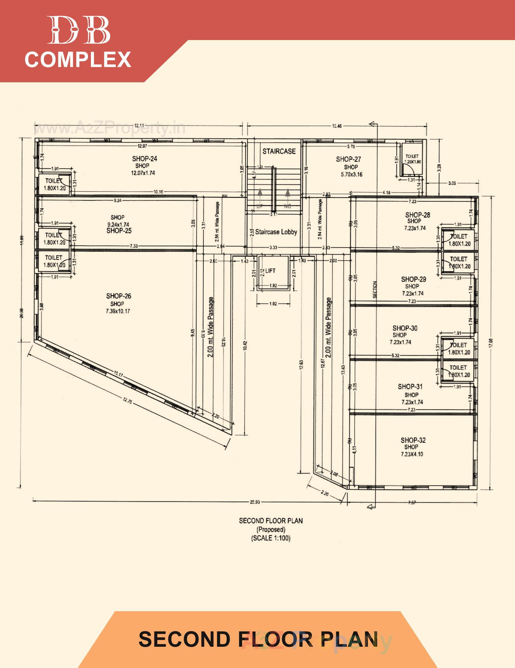 Layout of real estate project D B Complex located at Mandvi, Surat, Gujarat