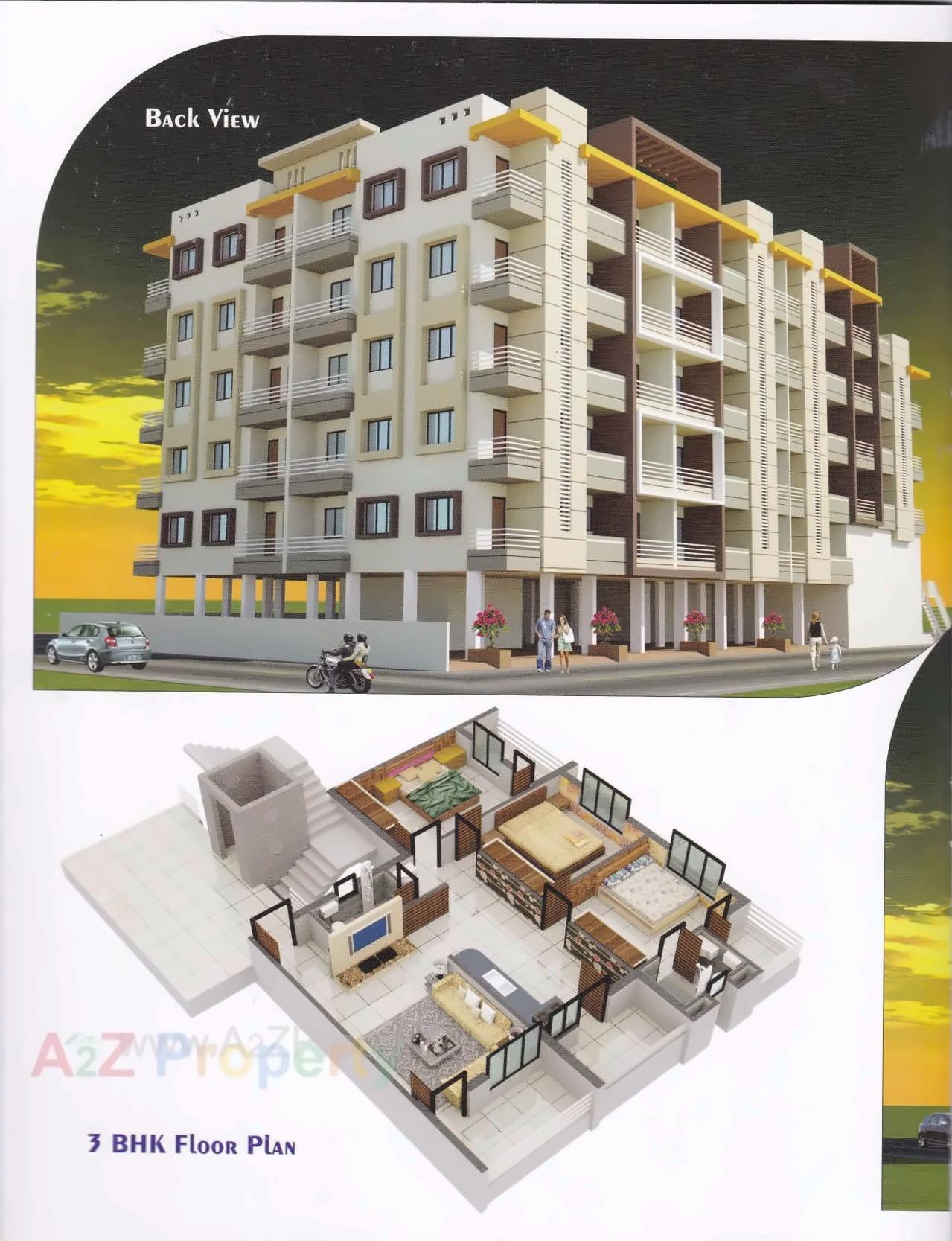 3D Elevation of real estate project Dev Krupa Complex located at Kamrej, Surat, Gujarat