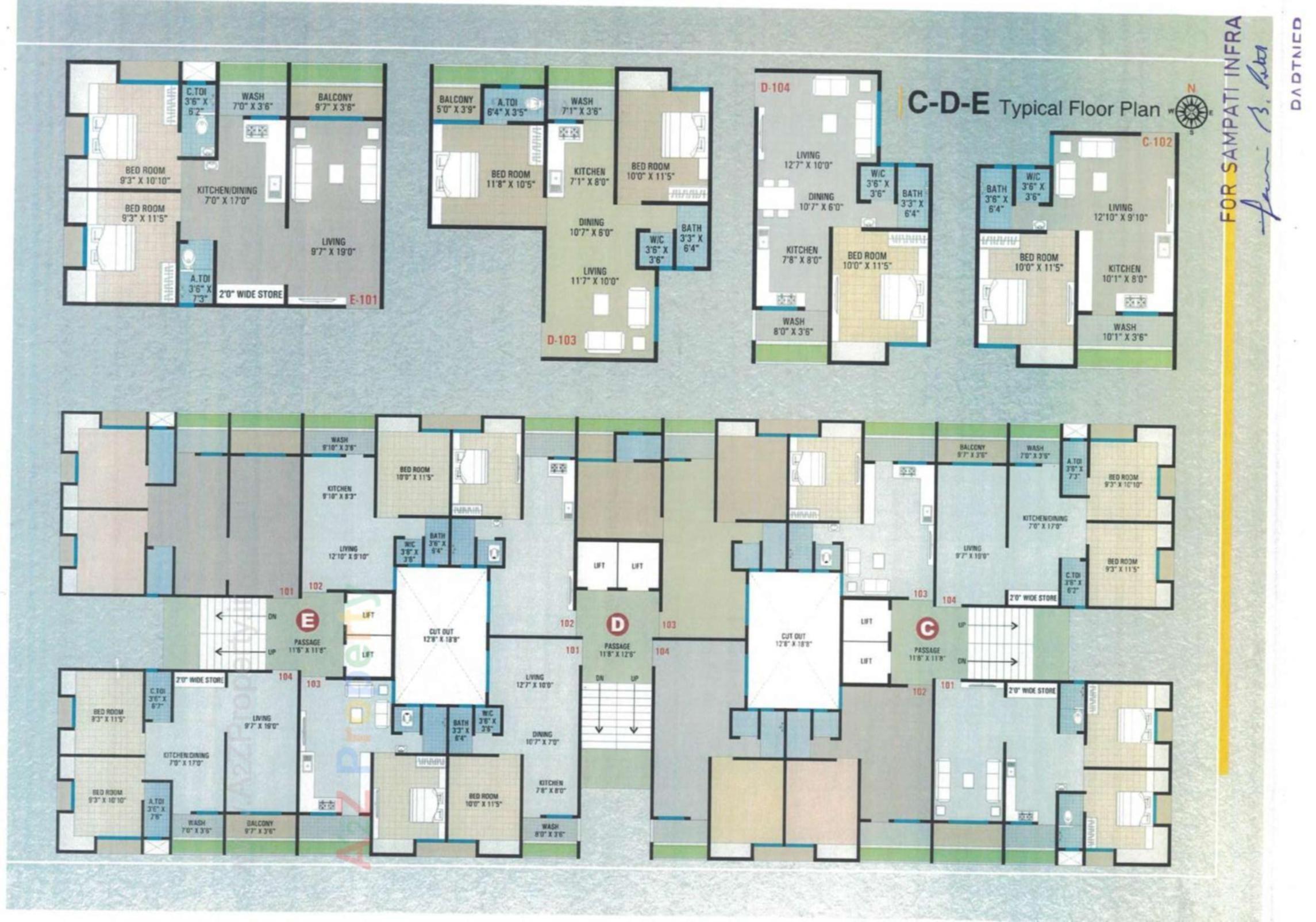 Layout of real estate project Dev Shrustee located at Dindoli, Surat, Gujarat