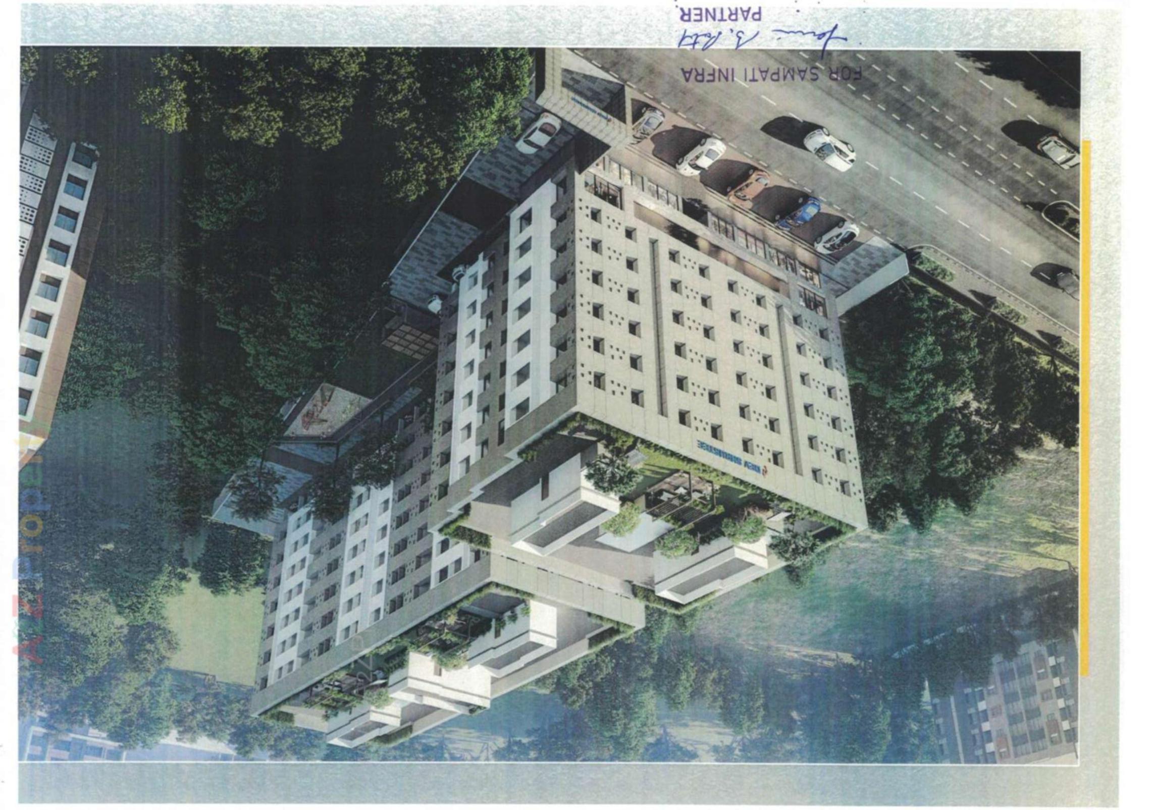 3D Elevation of real estate project Dev Shrustee located at Dindoli, Surat, Gujarat