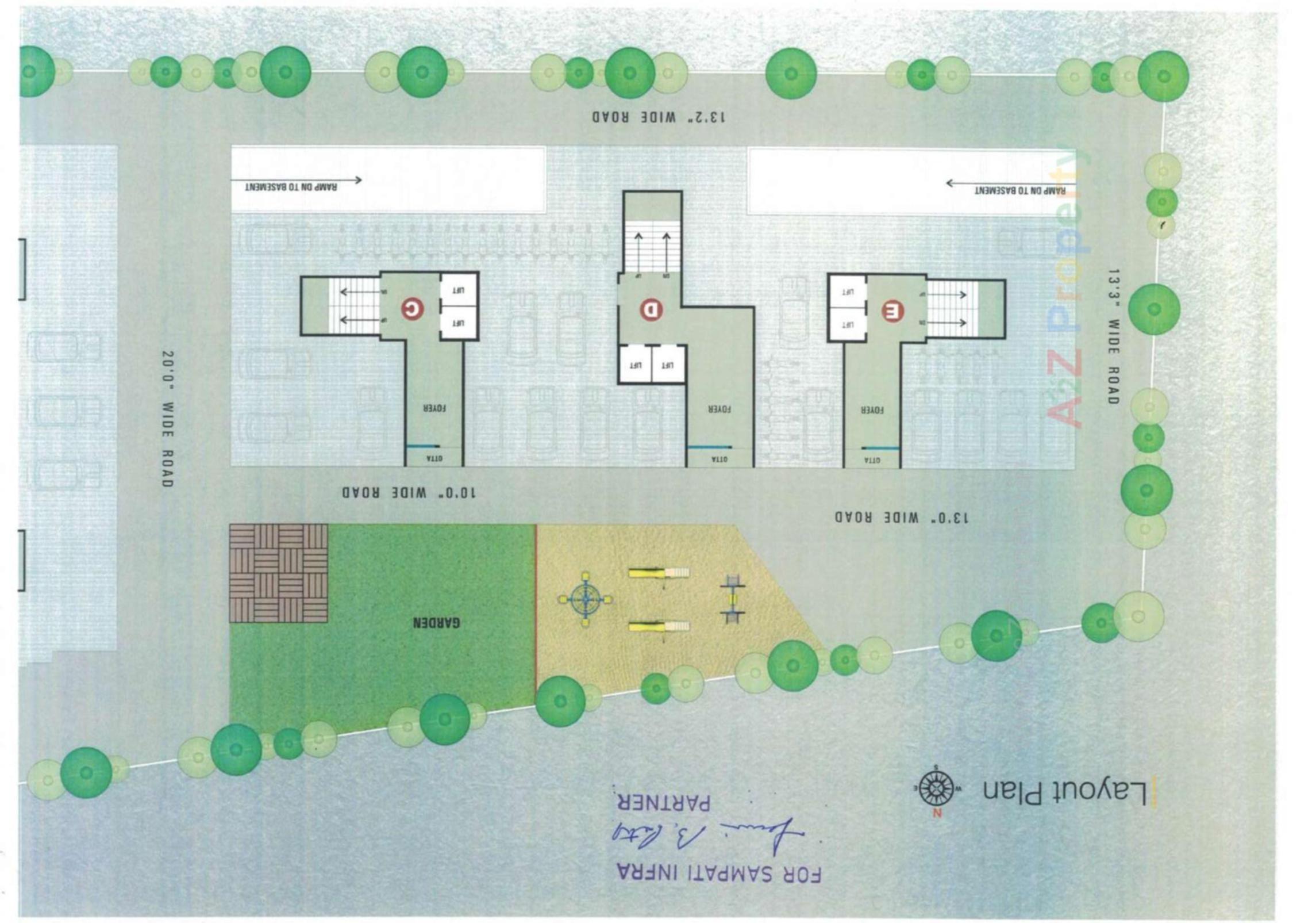 Layout of real estate project Dev Shrustee located at Dindoli, Surat, Gujarat