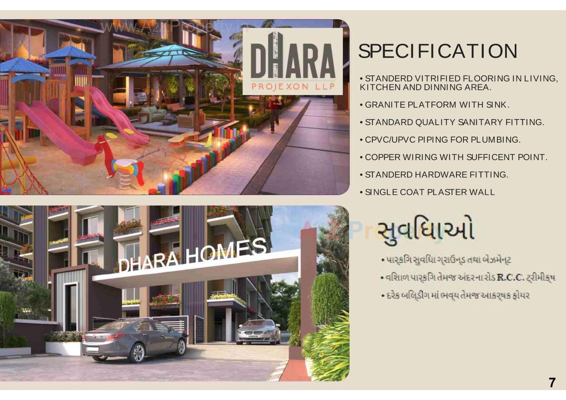 3D Elevation of real estate project Dhara Homes located at Mota, Surat, Gujarat