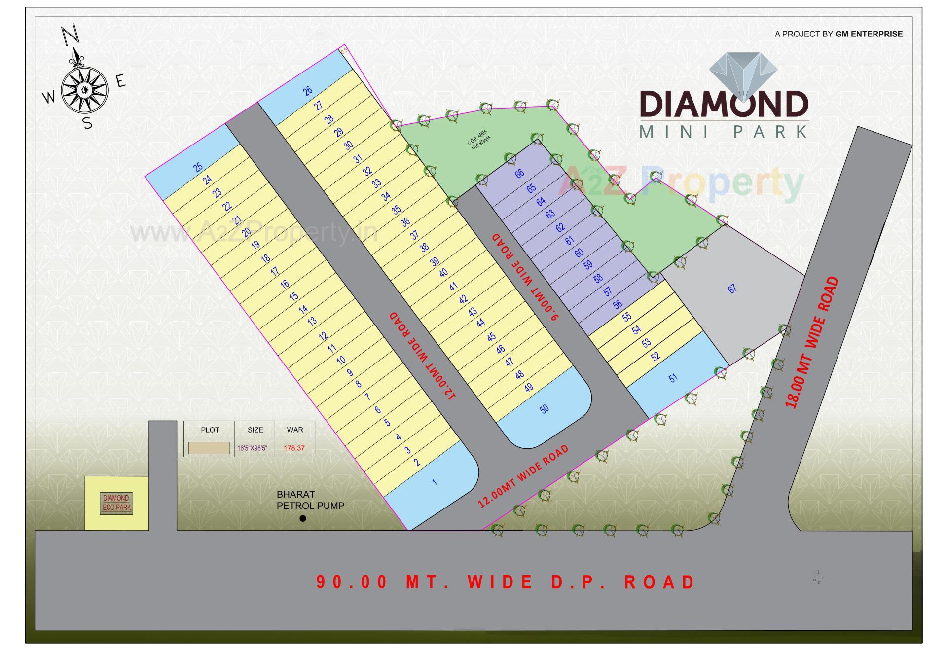 Layout of real estate project Diamond Mini Park located at Gabheni, Surat, Gujarat