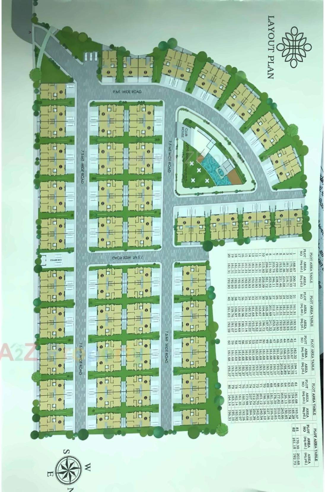 Layout of real estate project Divine Homes located at Kamrej, Surat, Gujarat