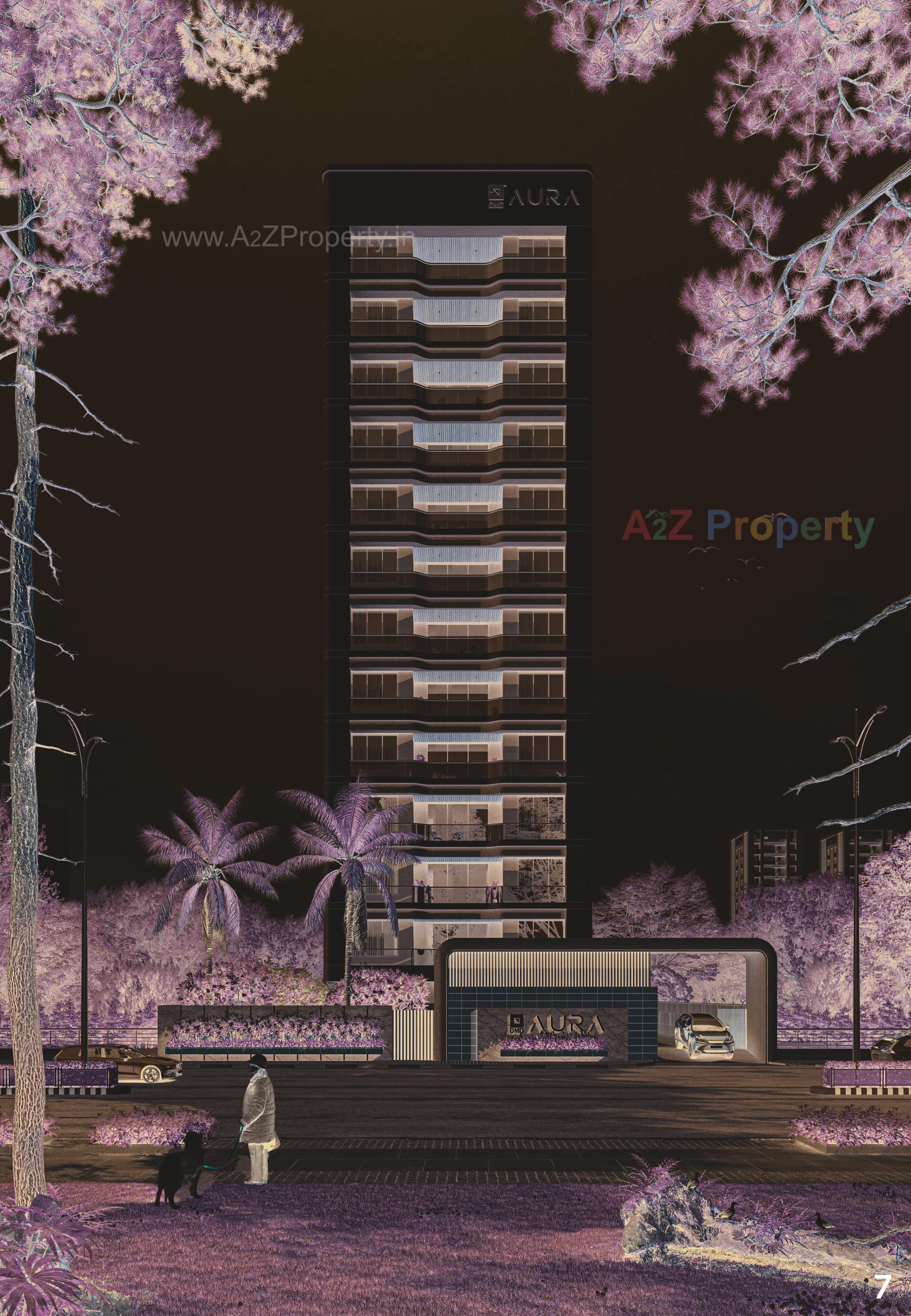 3D Elevation of real estate project Dmd Aura located at Vesu, Surat, Gujarat