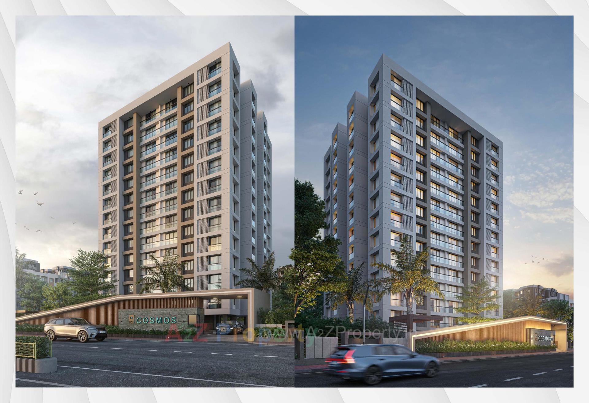 3D Elevation of real estate project Dmd Cosmos located at Vesu, Surat, Gujarat