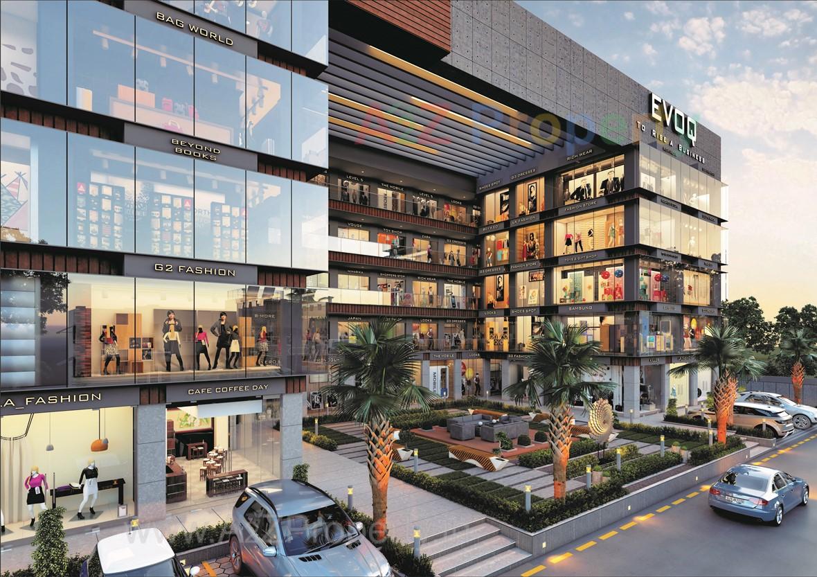 3D Elevation of real estate project E Voq located at Palanpur, Surat, Gujarat