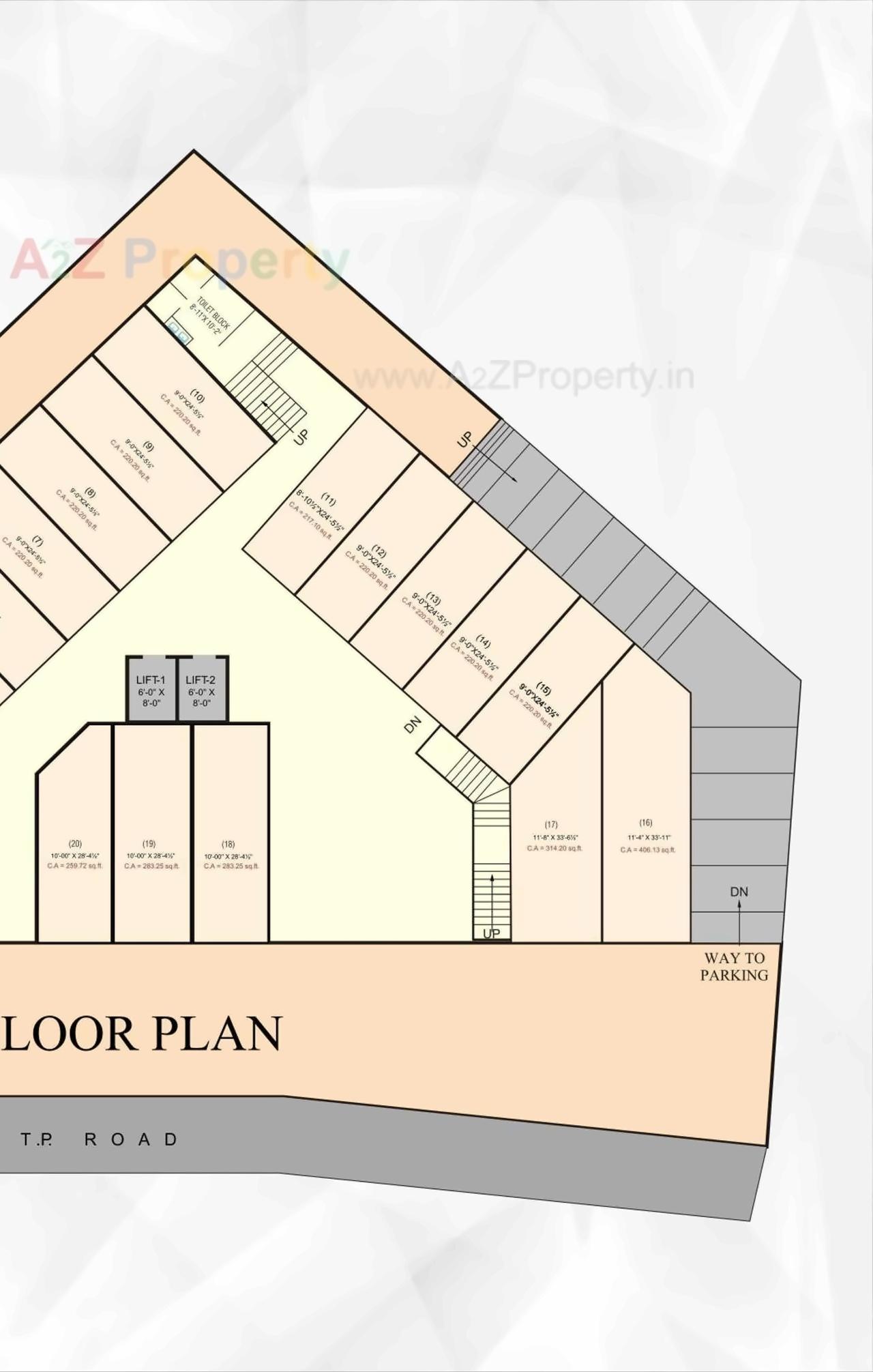 Layout of real estate project Earth Plaza located at Variav, Surat, Gujarat