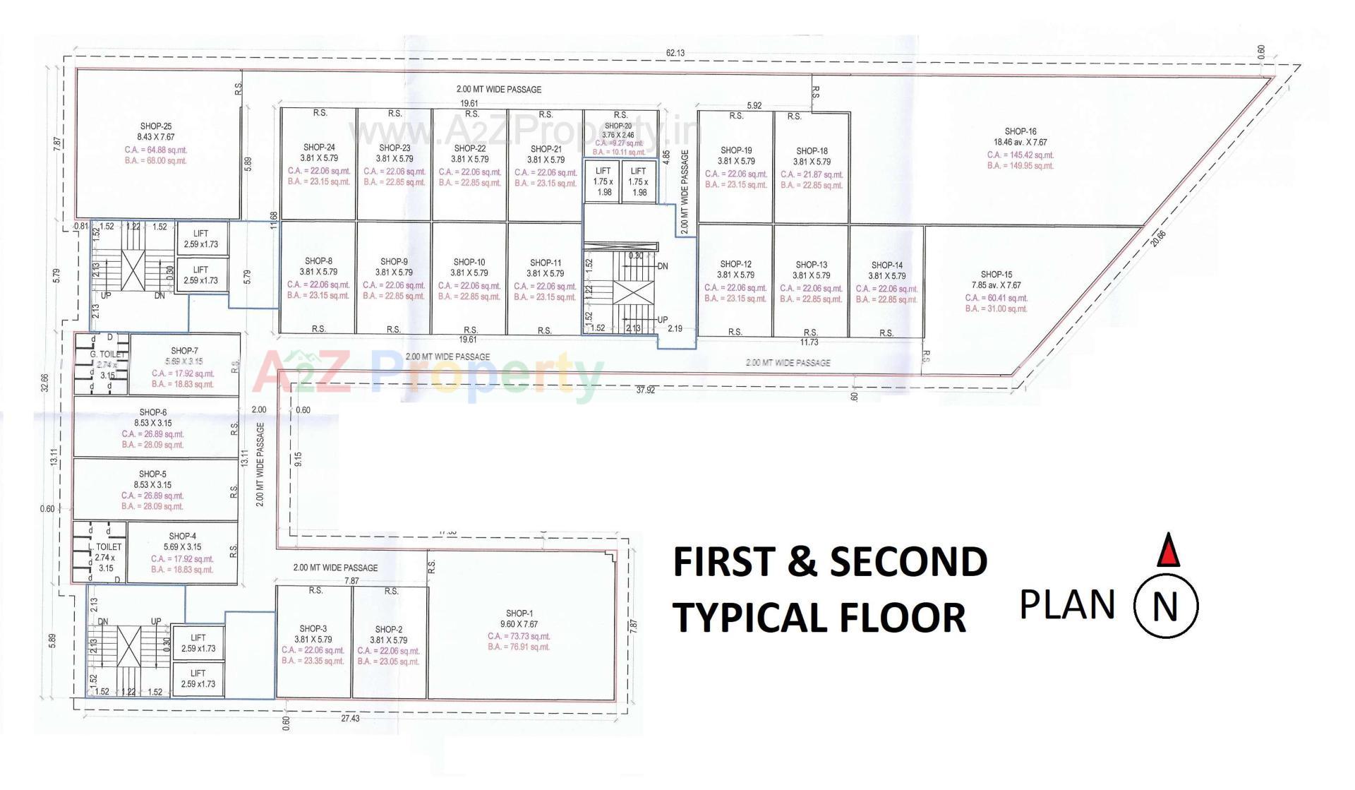 Layout of real estate project Eco Commerz located at Vesu, Surat, Gujarat