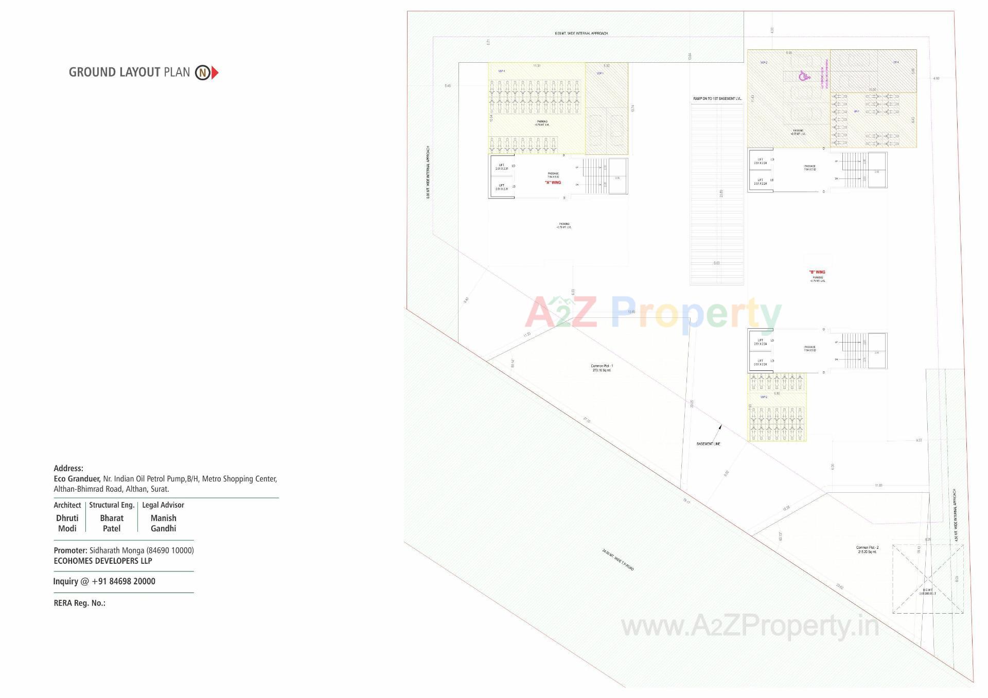 Layout of real estate project Eco Grandeur located at Althan, Surat, Gujarat