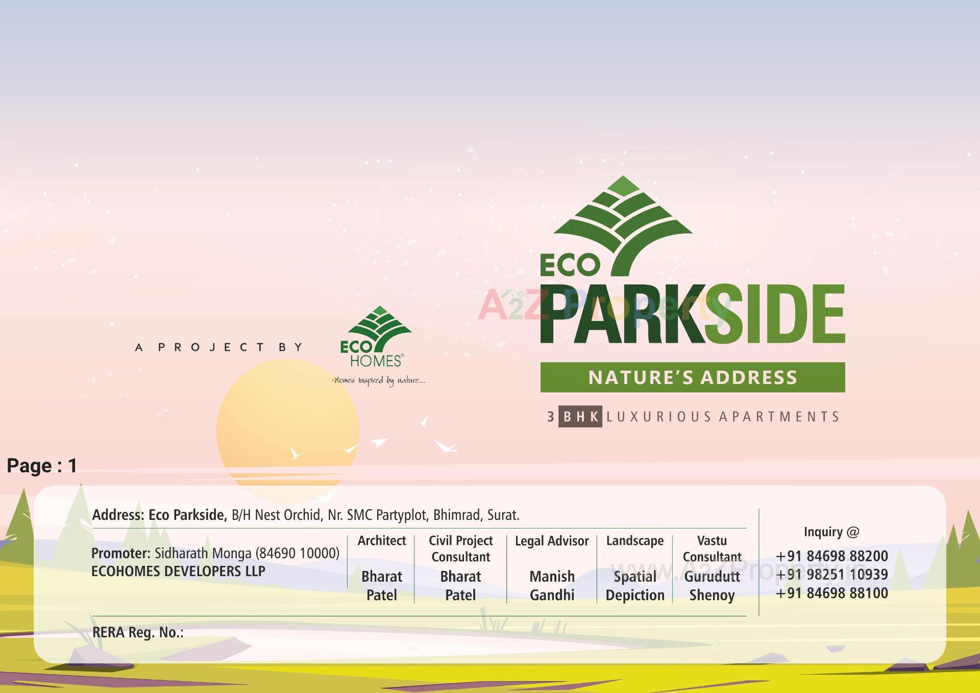  of real estate project Eco Parkside located at Bhimrad, Surat, Gujarat