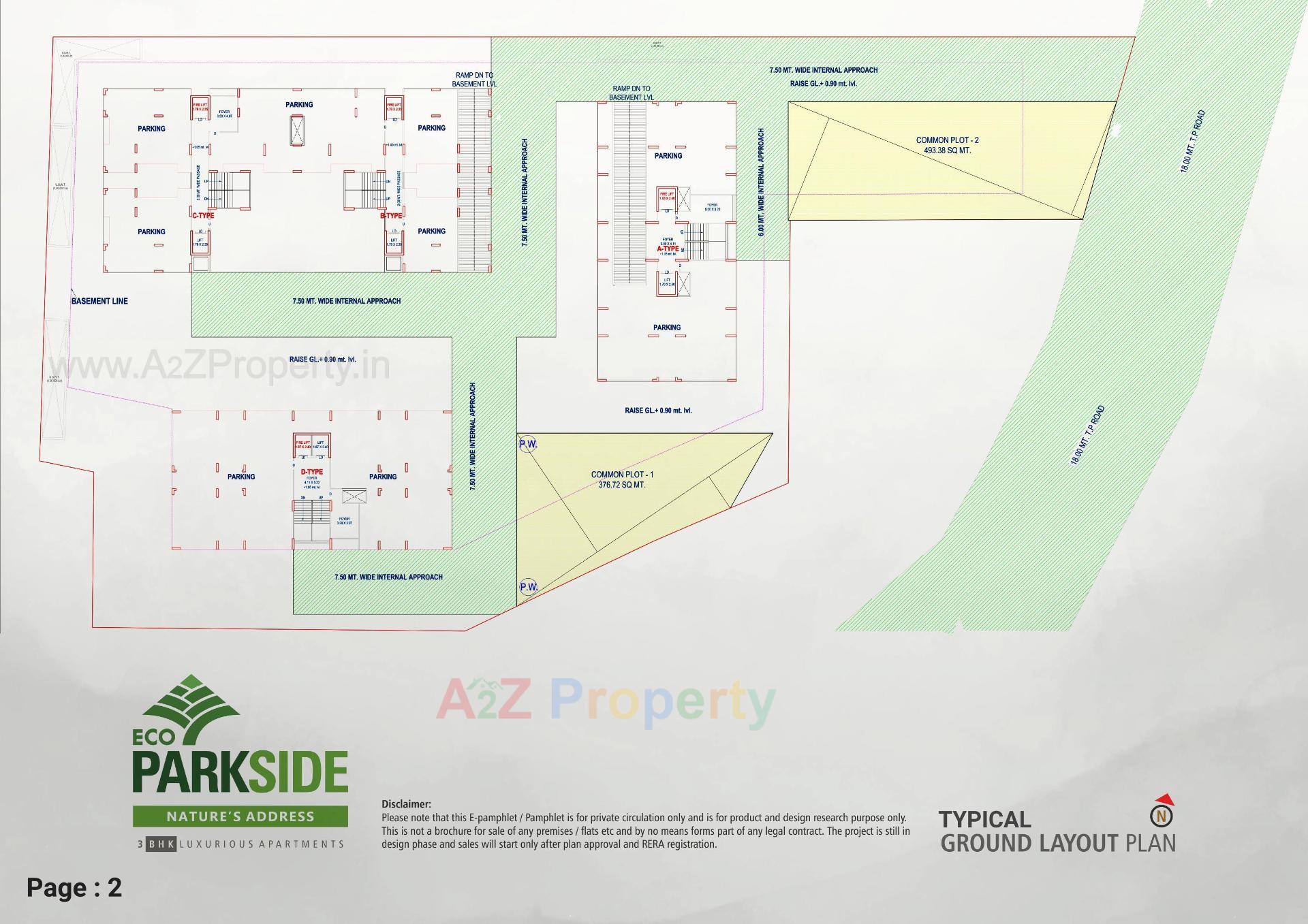 Layout of real estate project Eco Parkside located at Bhimrad, Surat, Gujarat