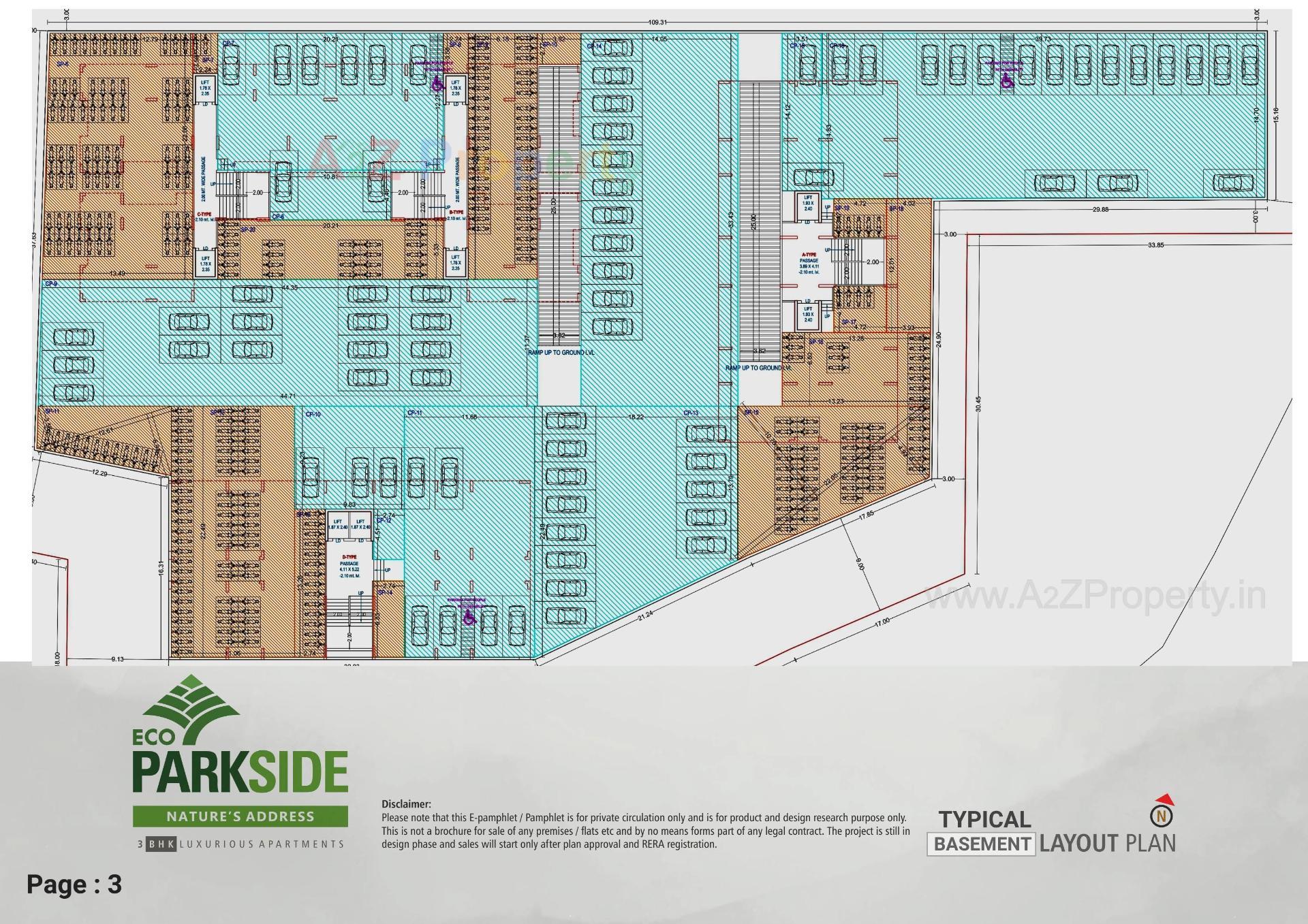 Layout of real estate project Eco Parkside located at Bhimrad, Surat, Gujarat