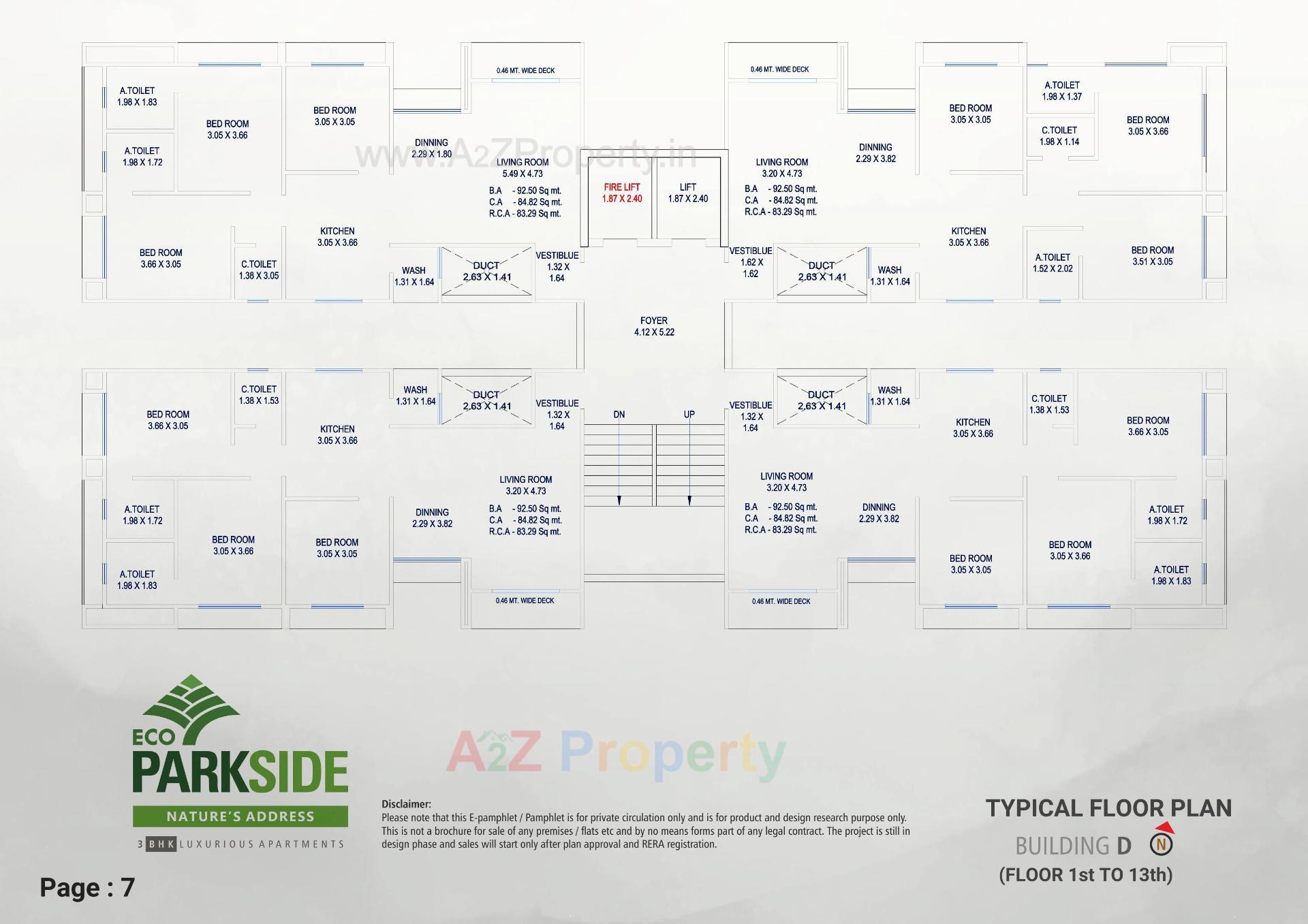 Layout of real estate project Eco Parkside located at Bhimrad, Surat, Gujarat