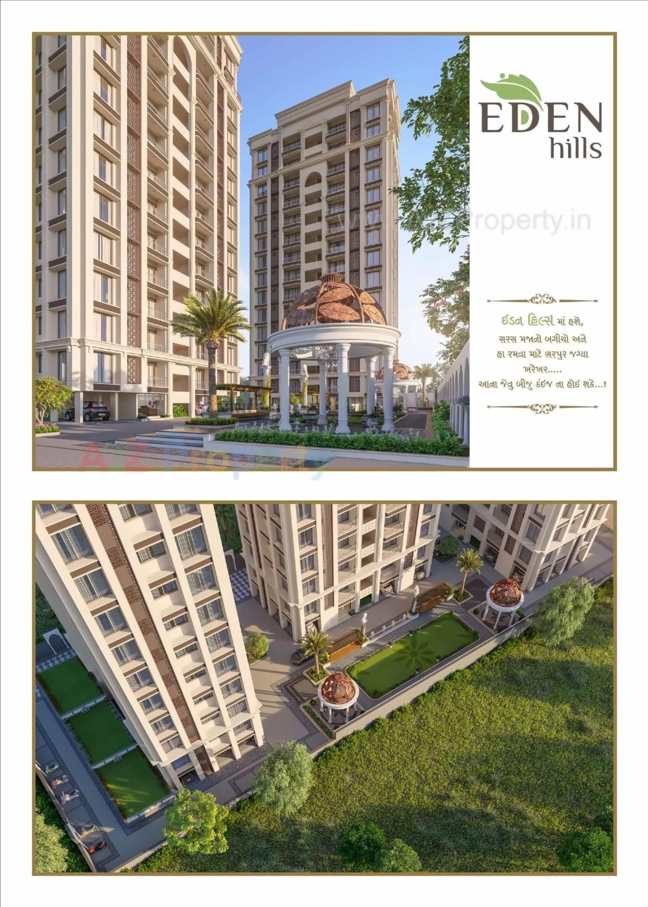 3D Elevation of real estate project Eden Hills located at Varachha, Surat, Gujarat