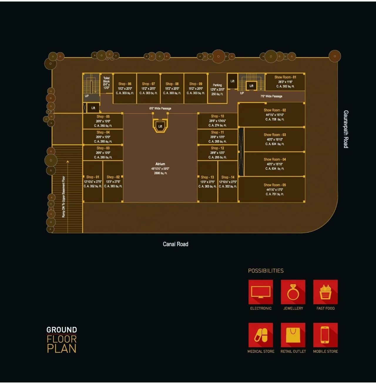Layout of real estate project Eden Square located at Surat, Surat, Gujarat