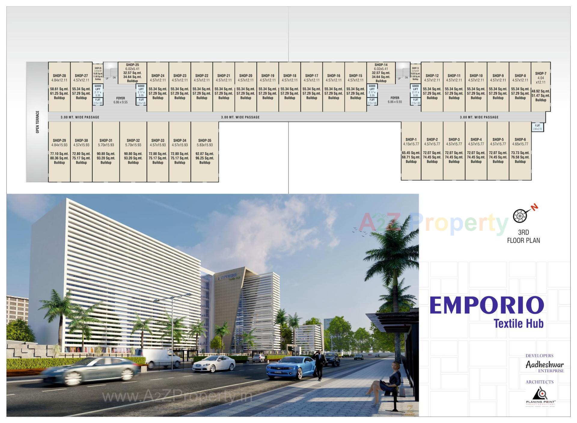 Layout of real estate project Emporio Textile Hub located at Surat, Surat, Gujarat