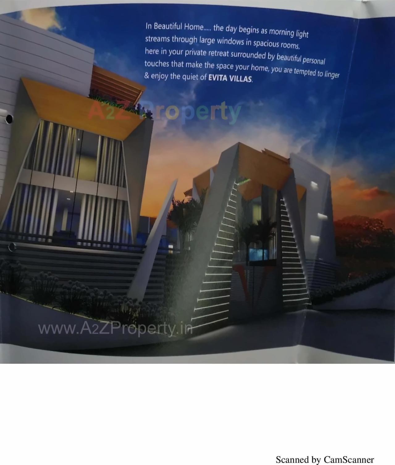 3D Elevation of real estate project Evita Villas located at Adajan, Surat, Gujarat