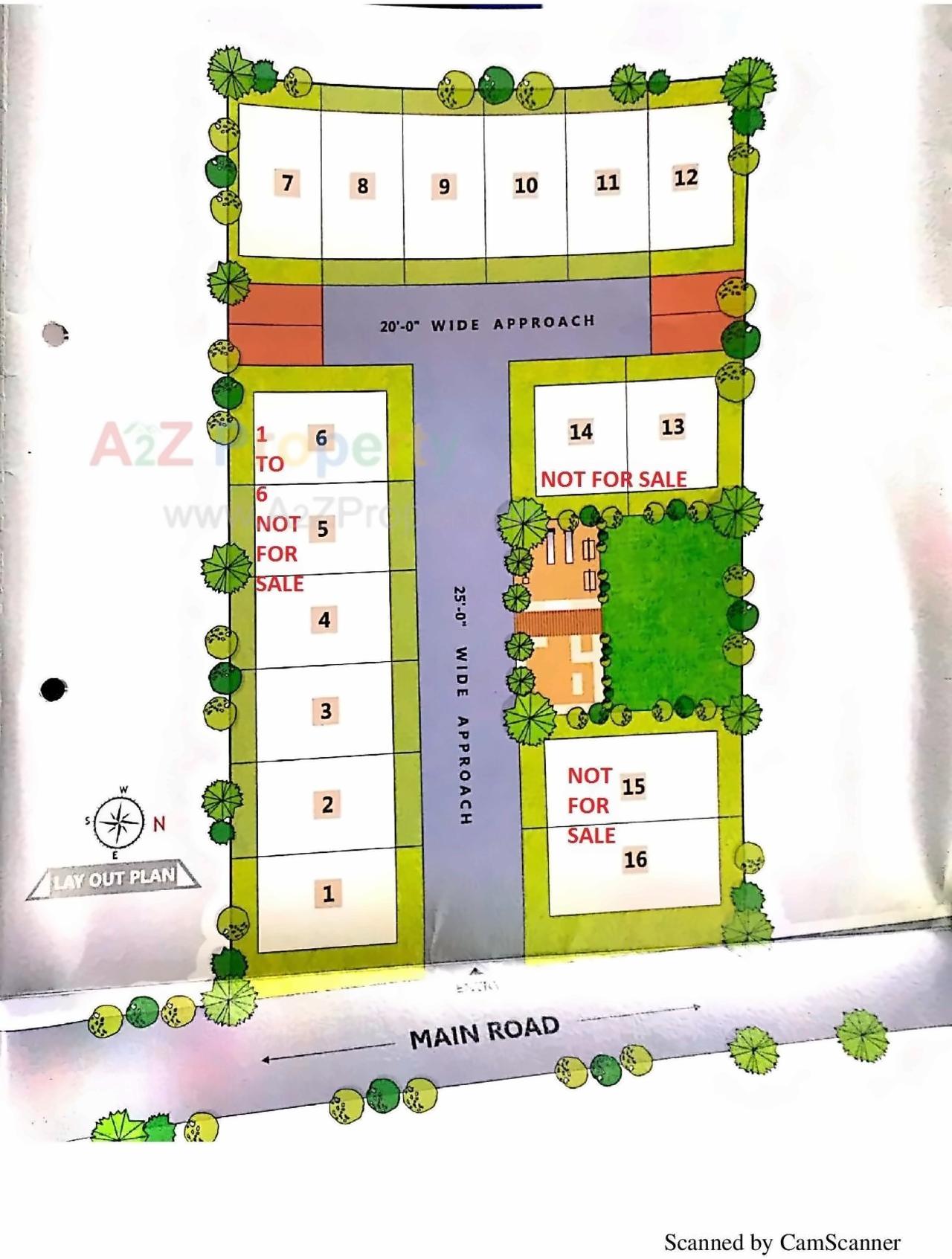 Layout of real estate project Evita Villas located at Adajan, Surat, Gujarat