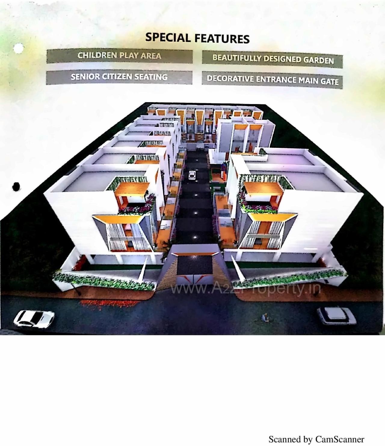 3D Elevation of real estate project Evita Villas located at Adajan, Surat, Gujarat