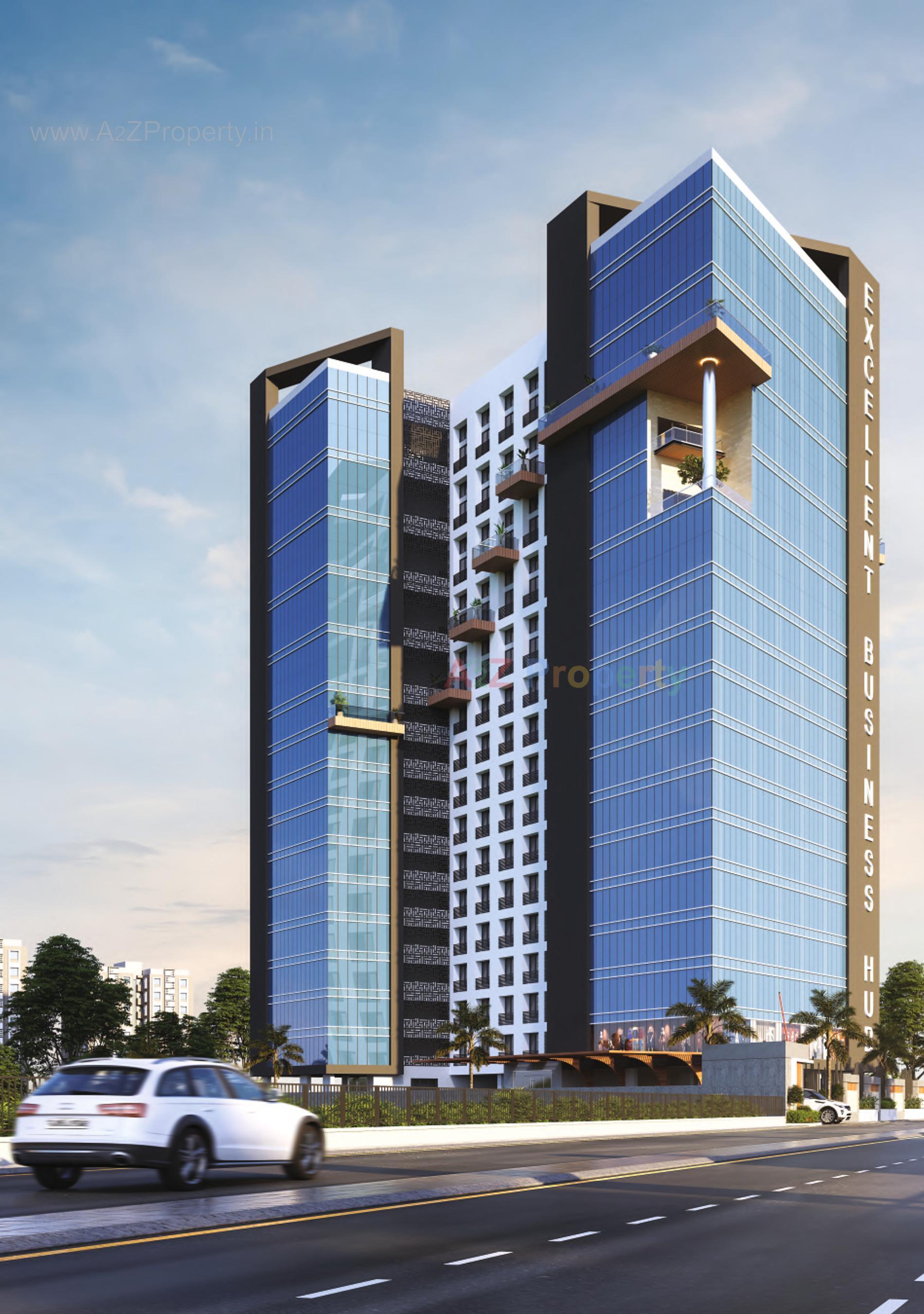 3D Elevation of real estate project Excellent Business Hub located at Lal-darwaja, Surat, Gujarat