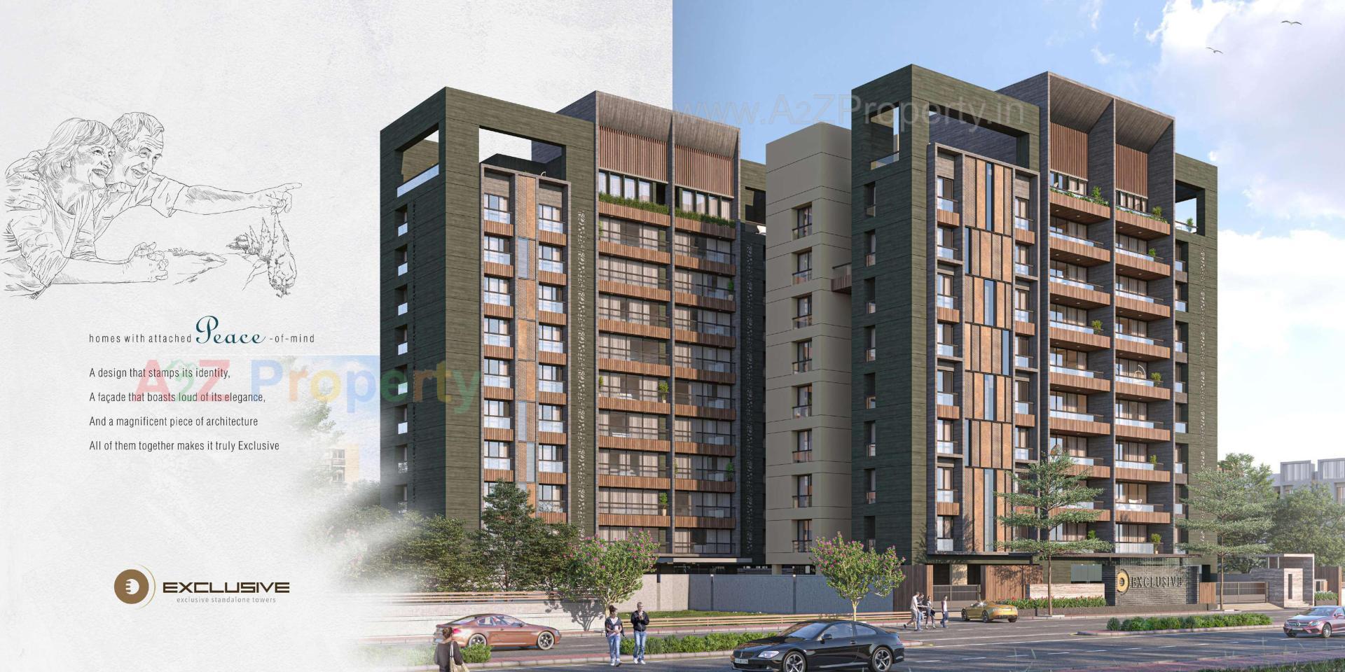 3D Elevation of real estate project Exclusive located at Rander, Surat, Gujarat