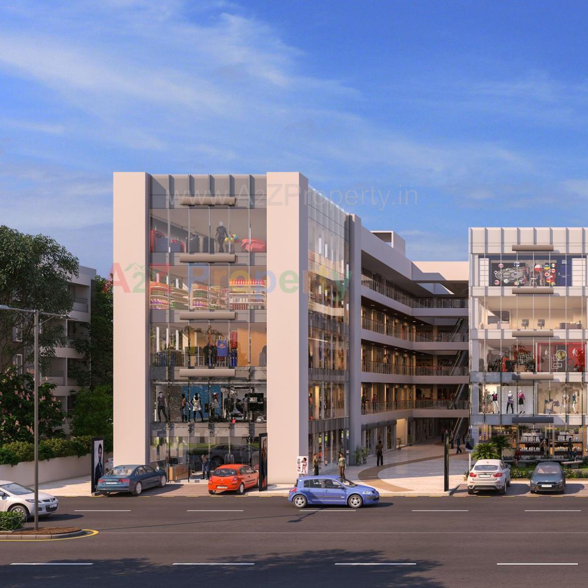 3D Elevation of real estate project Fortune Highstreet located at Surat, Surat, Gujarat