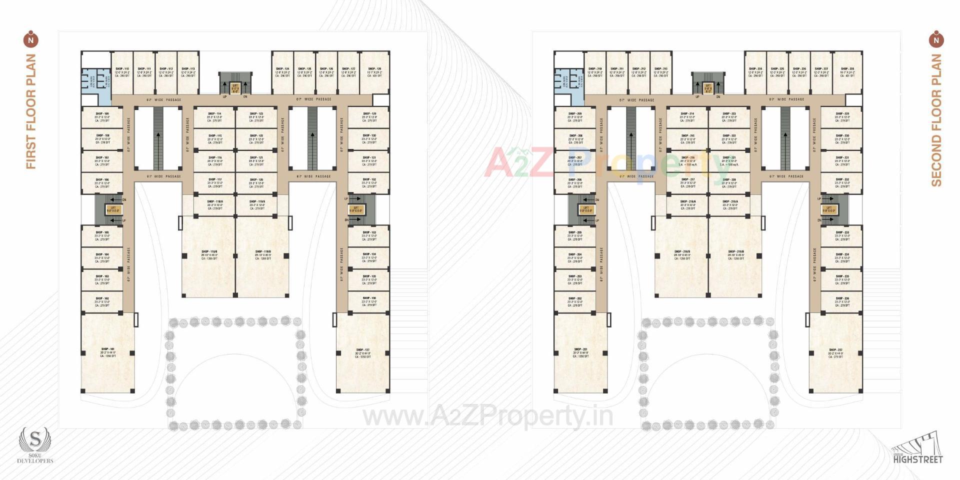 Layout of real estate project Fortune Highstreet located at Surat, Surat, Gujarat