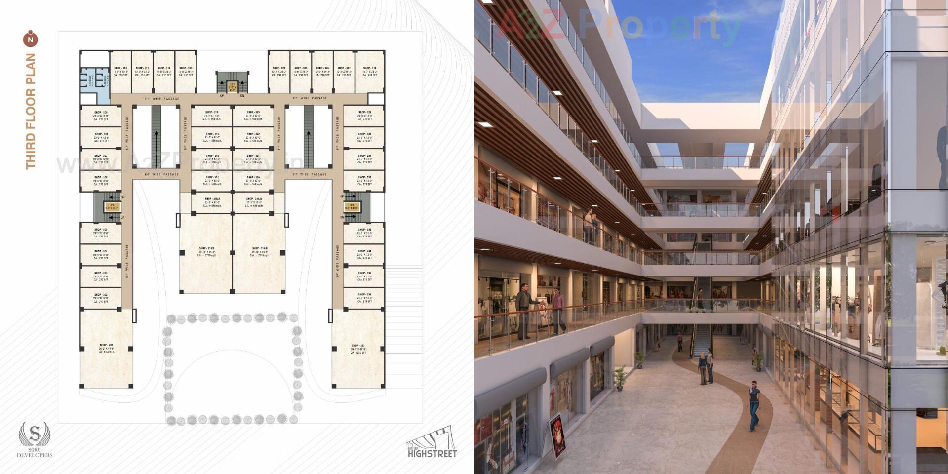 Layout of real estate project Fortune Highstreet located at Surat, Surat, Gujarat