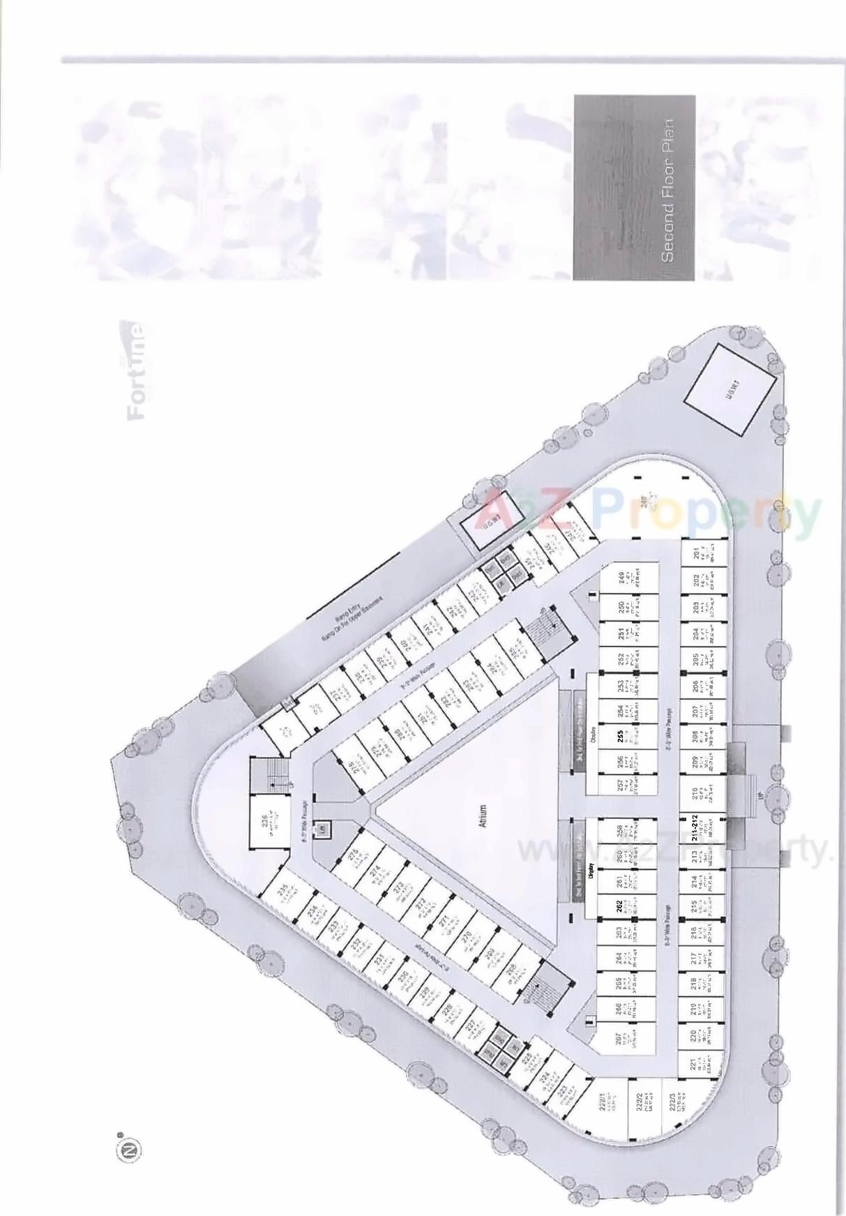 Layout of real estate project Fortune The Shopping Island located at Pal, Surat, Gujarat