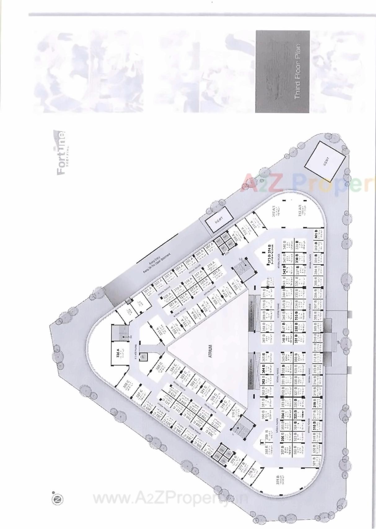 Layout of real estate project Fortune The Shopping Island located at Pal, Surat, Gujarat