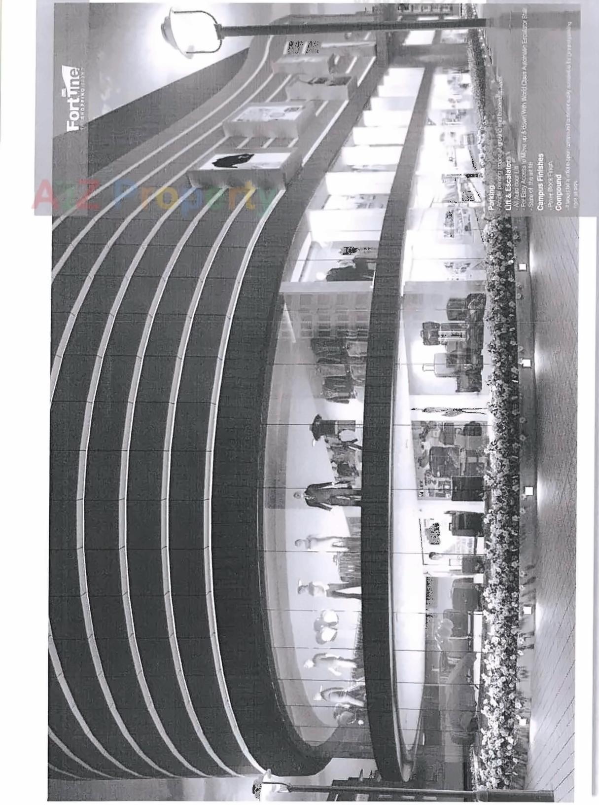 3D Elevation of real estate project Fortune The Shopping Island located at Pal, Surat, Gujarat