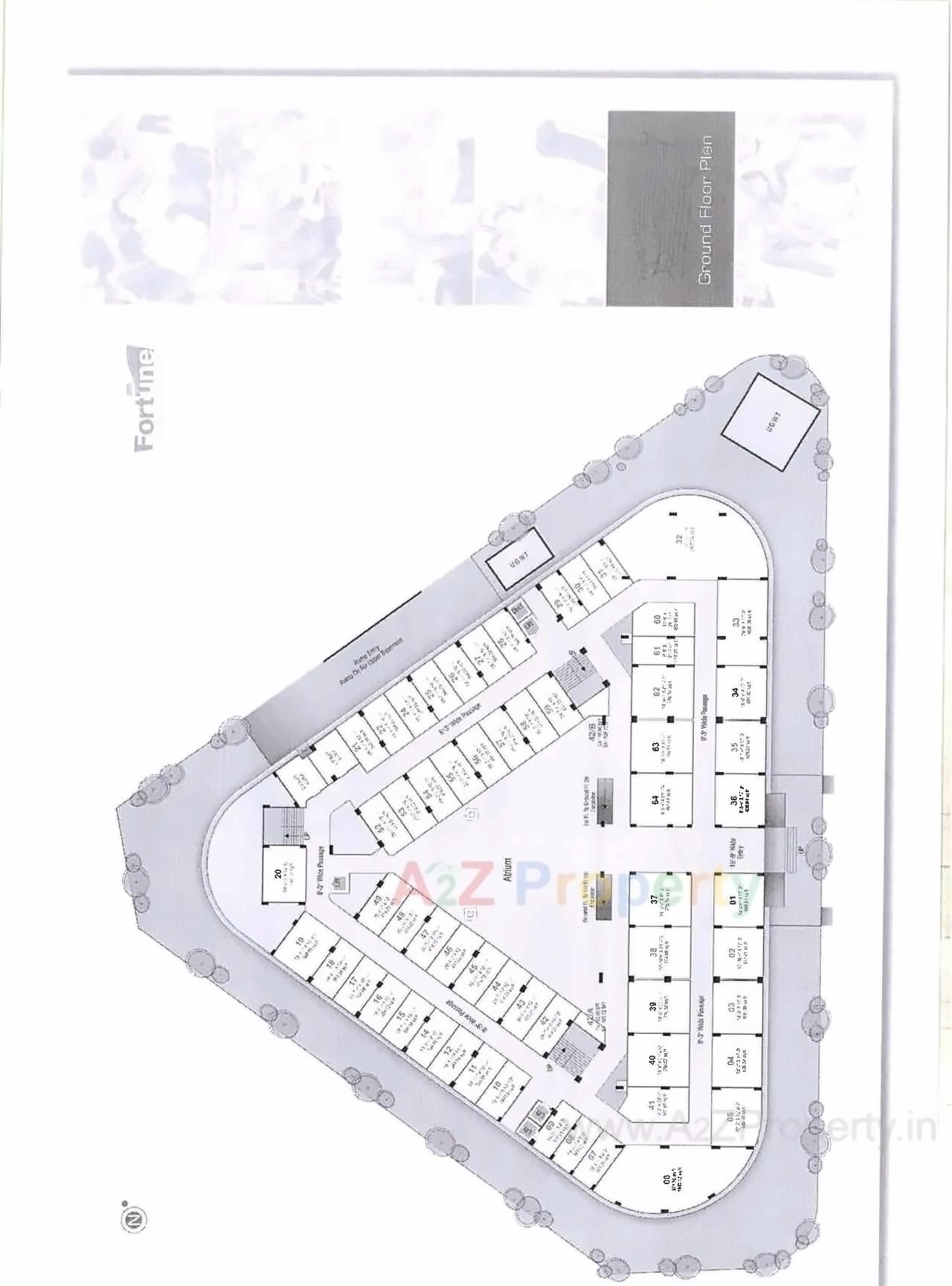 Layout of real estate project Fortune The Shopping Island located at Pal, Surat, Gujarat