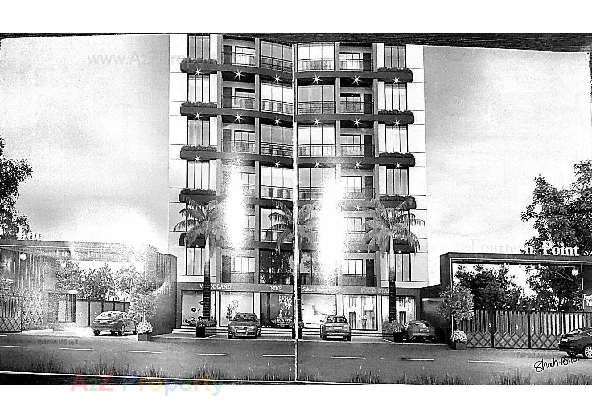 3D Elevation of real estate project Fourteen Point located at Sarthana, Surat, Gujarat