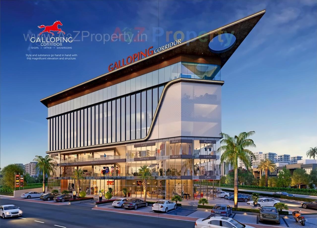 3D Elevation of real estate project Galloping Corridor located at Bharthana, Surat, Gujarat