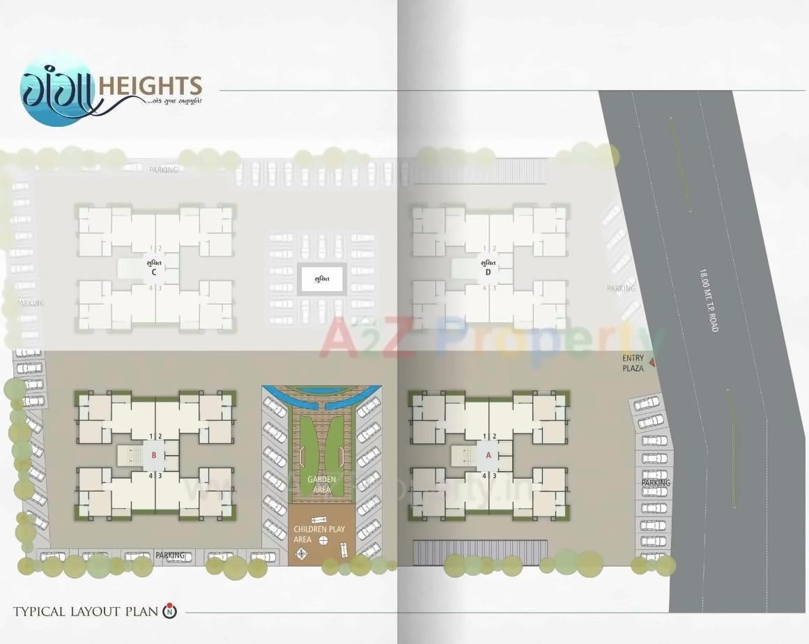 Layout of real estate project Ganga Heights located at Ved, Surat, Gujarat