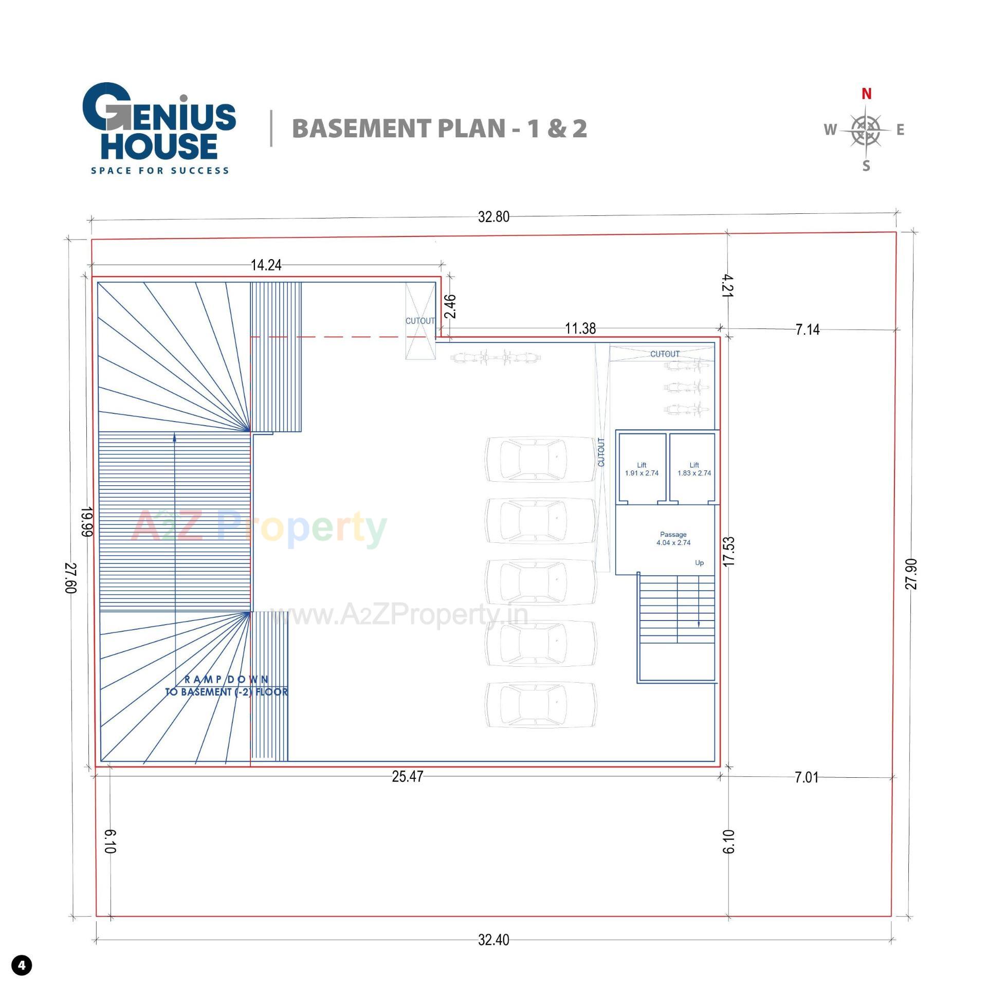 Layout of real estate project Genius House located at Katargam, Surat, Gujarat