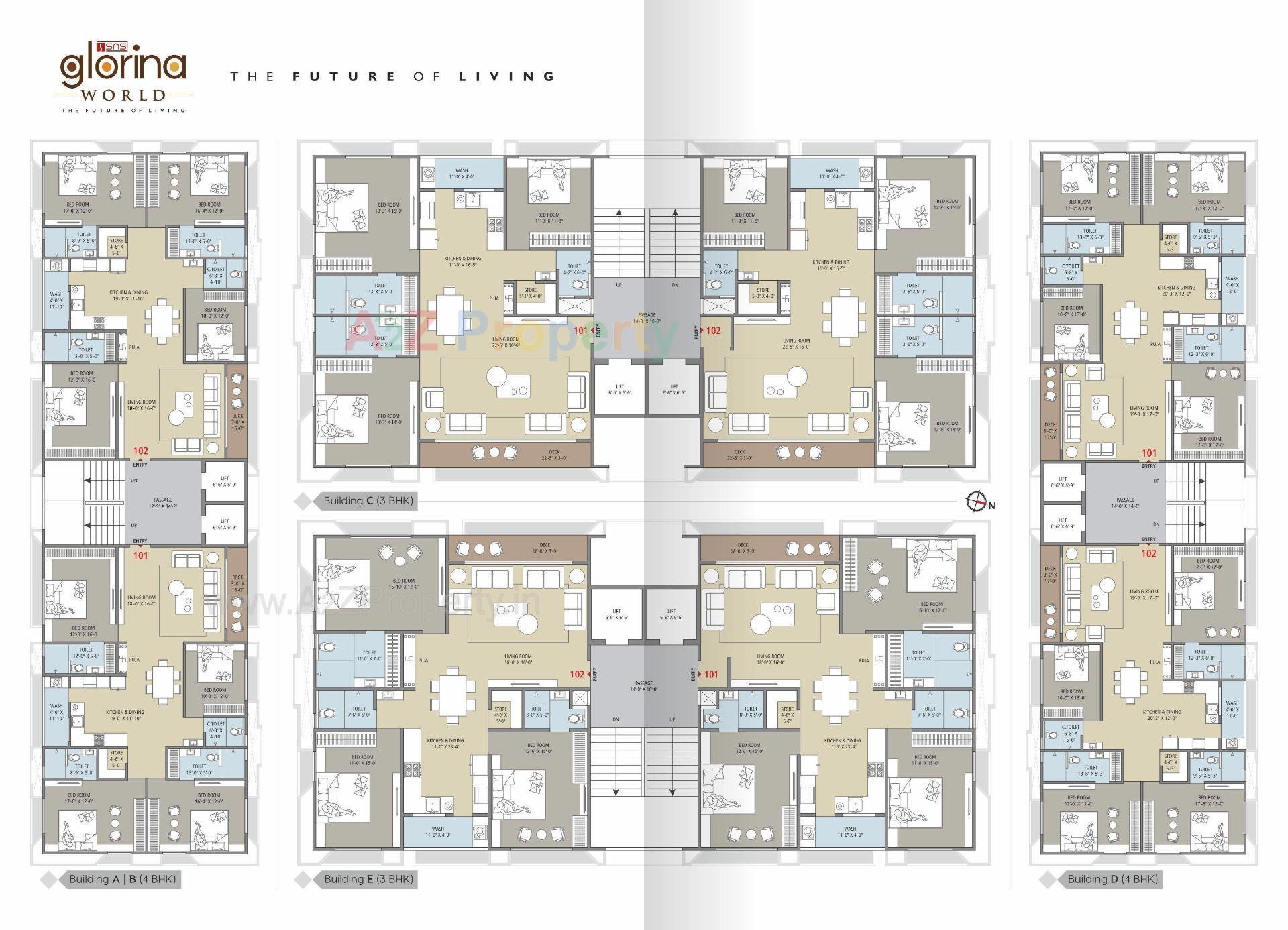 Layout of real estate project Glorina World located at Vesu, Surat, Gujarat