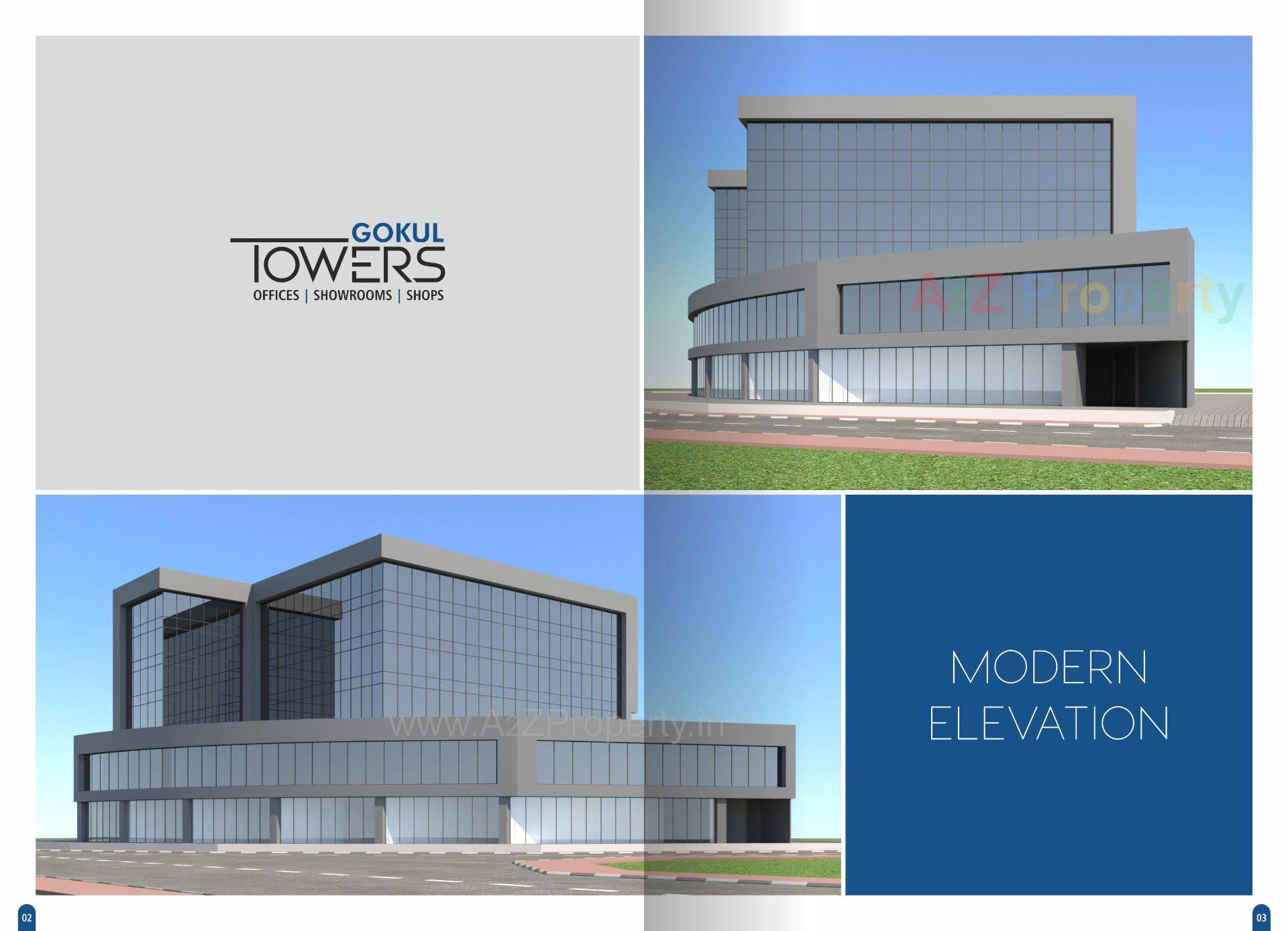 3D Elevation of real estate project Gokul Towers located at Athwa, Surat, Gujarat