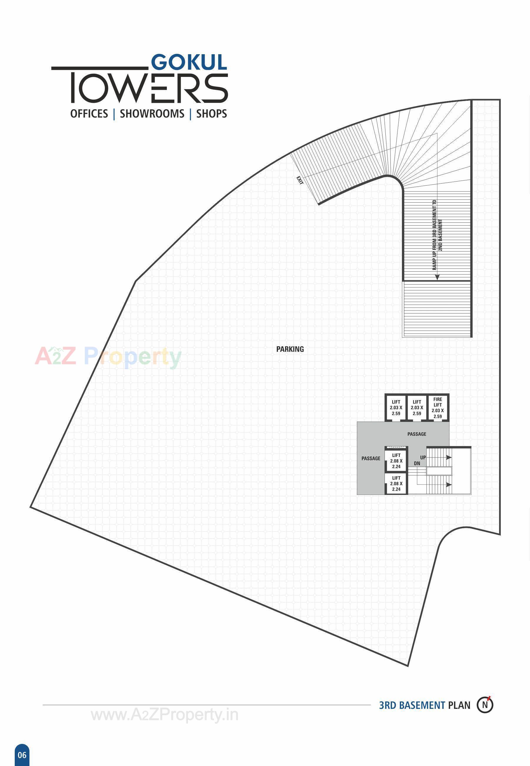 Layout of real estate project Gokul Towers located at Athwa, Surat, Gujarat