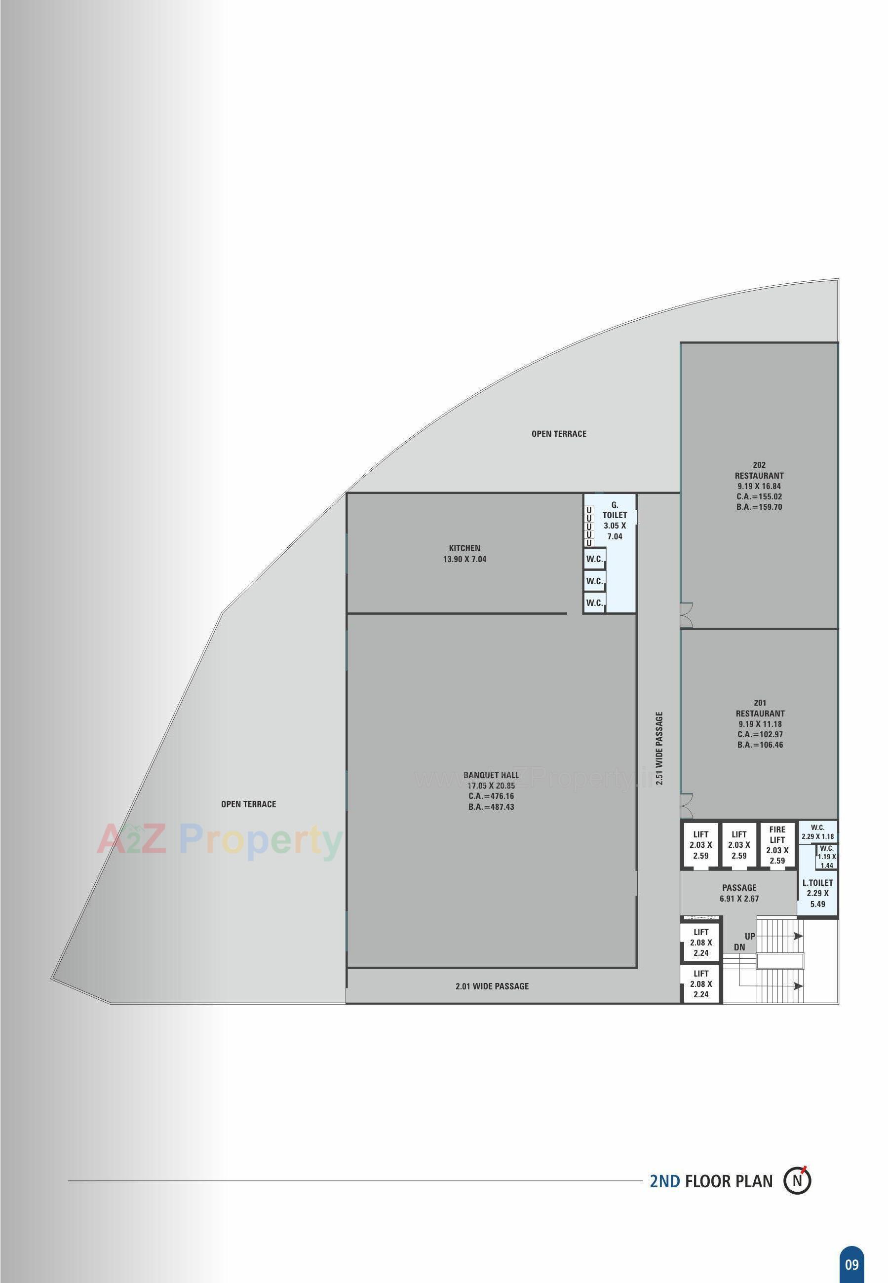 Layout of real estate project Gokul Towers located at Athwa, Surat, Gujarat