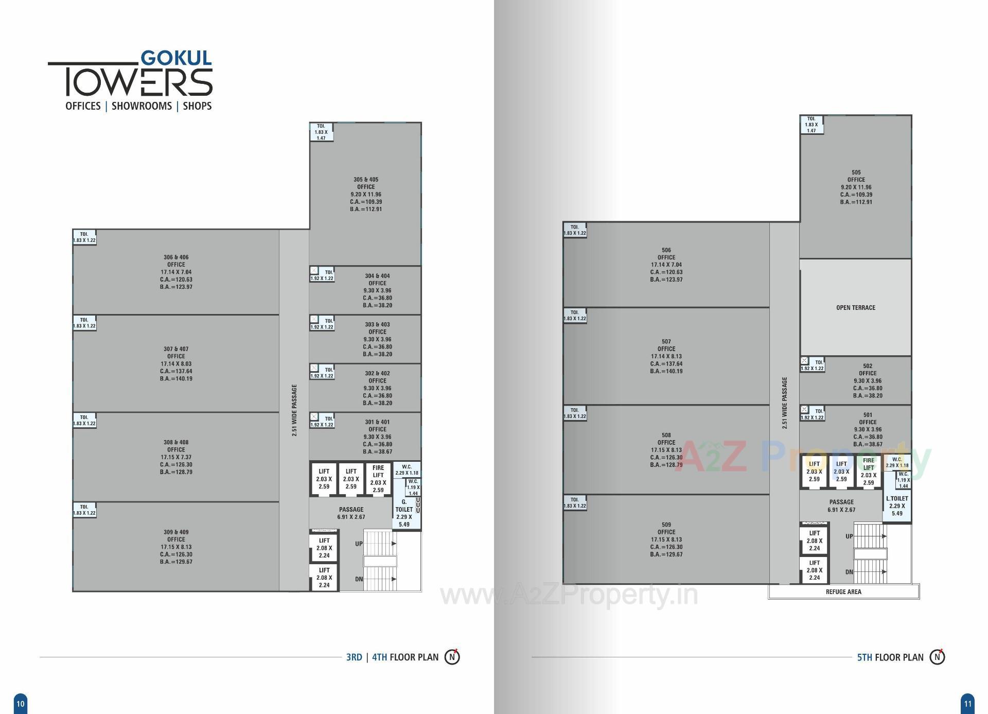 Layout of real estate project Gokul Towers located at Athwa, Surat, Gujarat