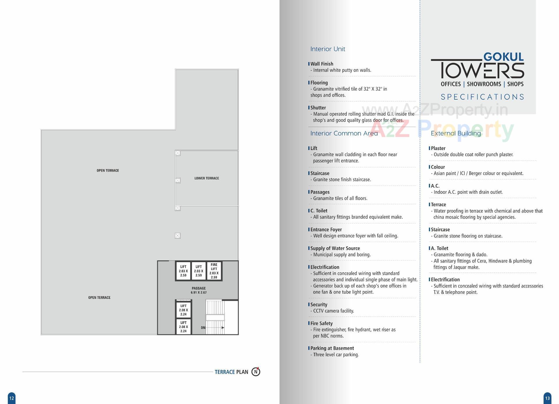  of real estate project Gokul Towers located at Athwa, Surat, Gujarat