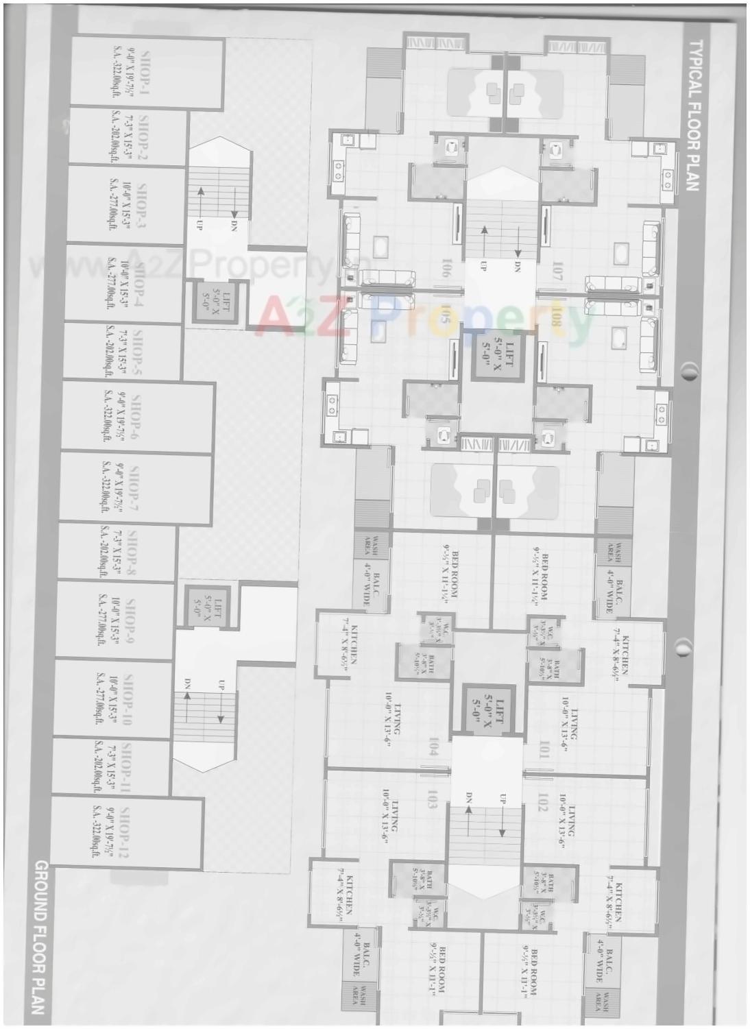 Layout of real estate project Gokuldham Residency located at Kosad, Surat, Gujarat