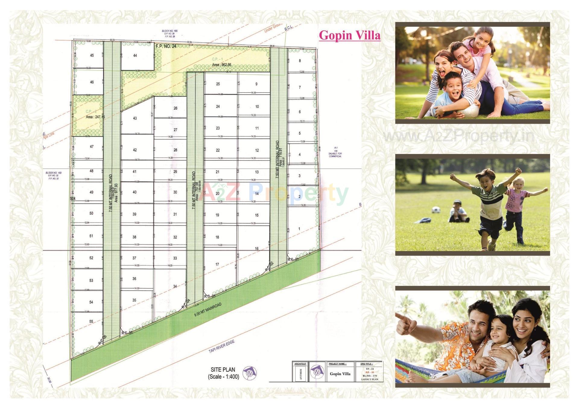 Layout of real estate project Gopin Villa located at Surat, Surat, Gujarat