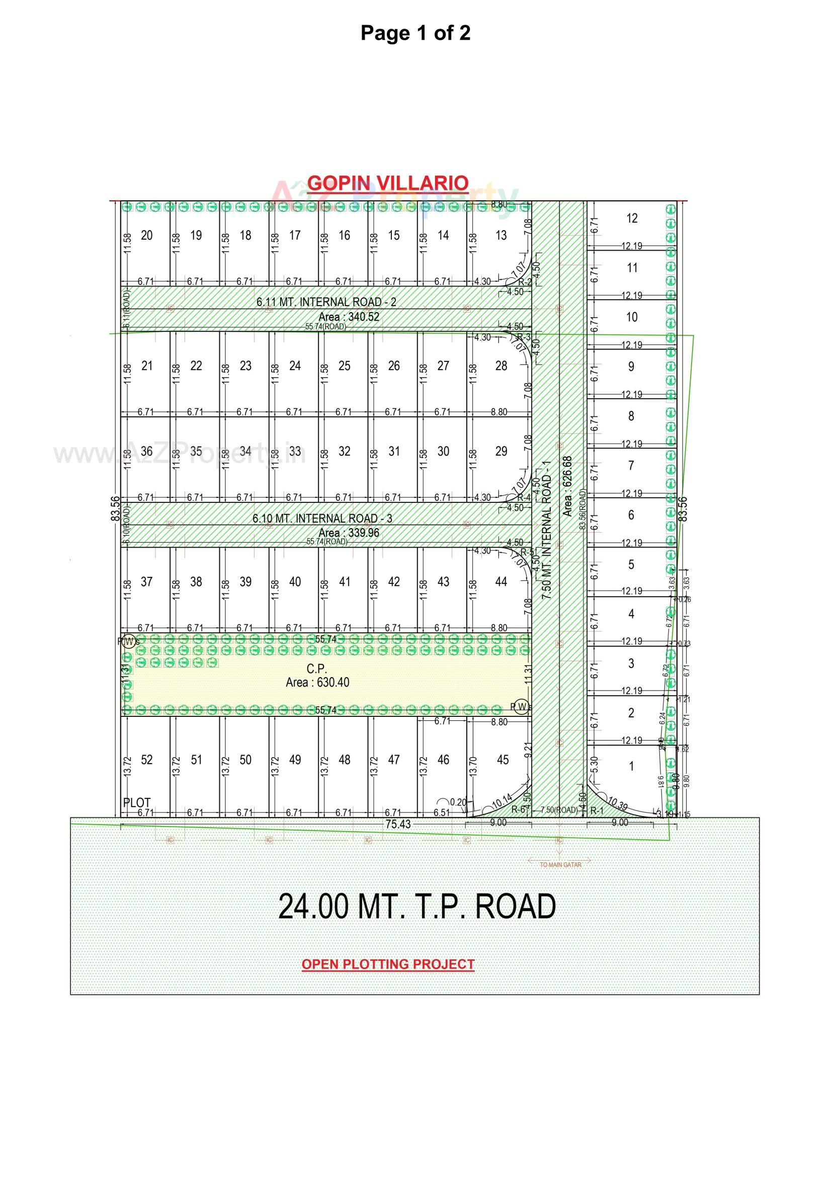 Layout of real estate project Gopin Villario located at Kosad, Surat, Gujarat